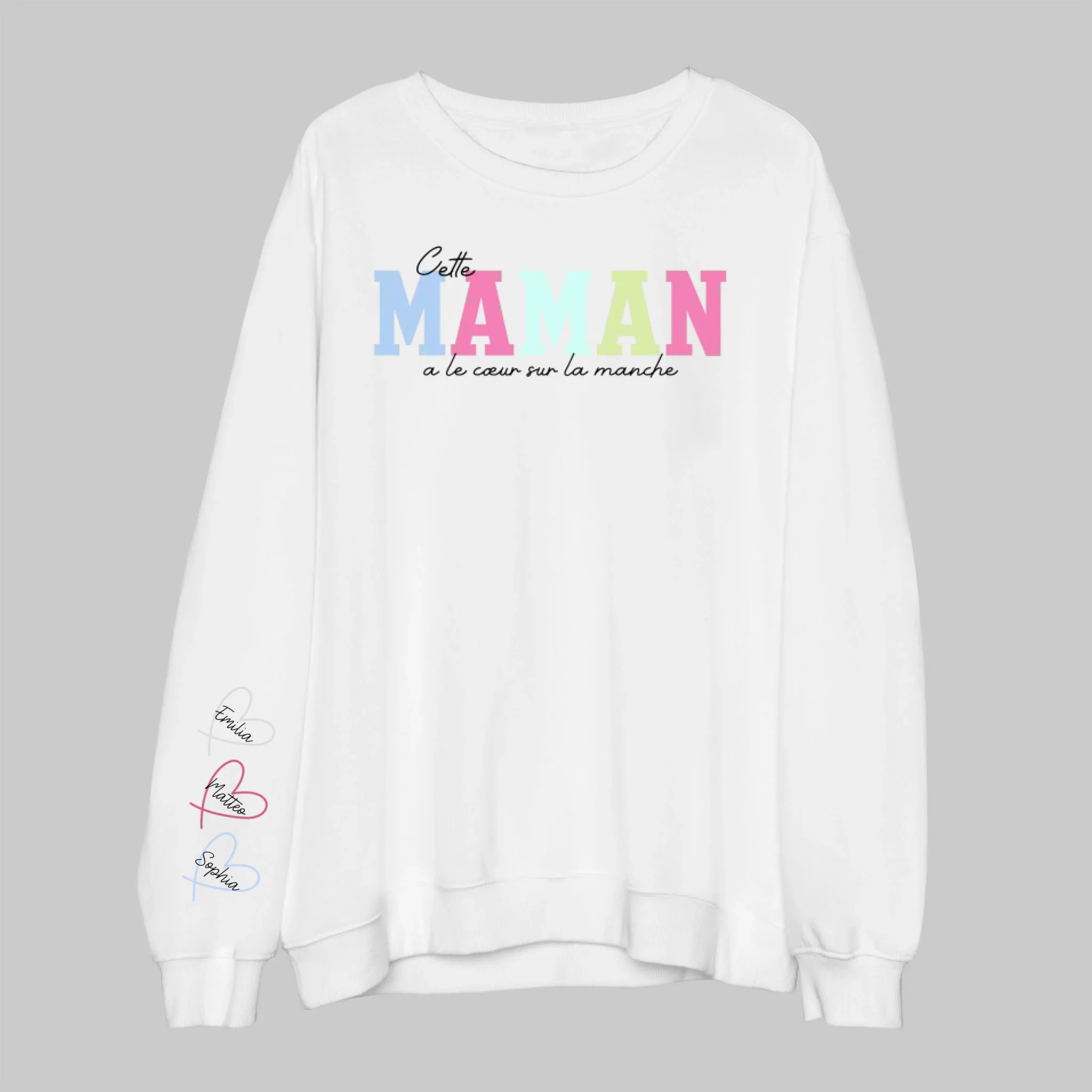 Sweat-shirt personnalisé – Elle porte son cœur sur la main - Image 5