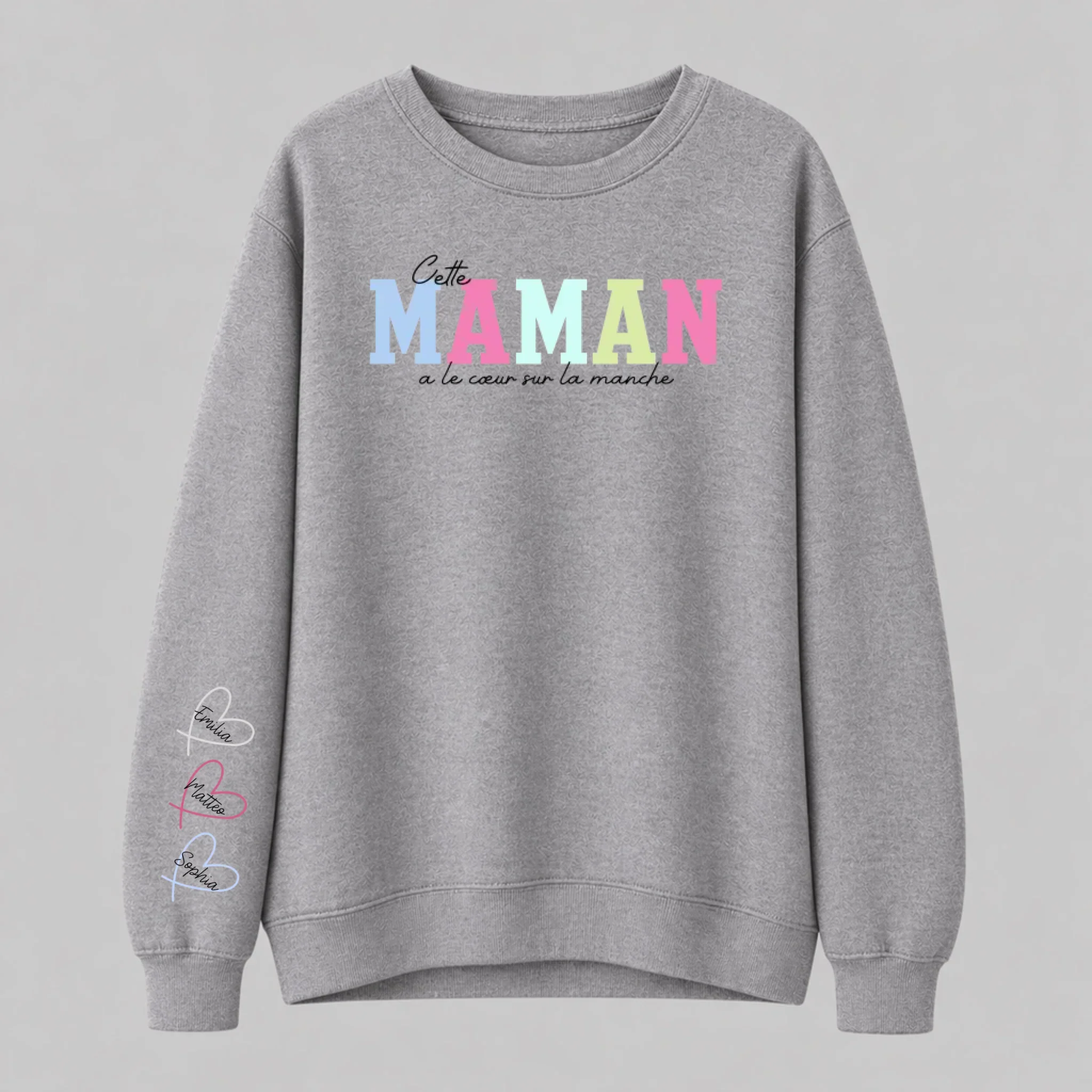Sweat-shirt personnalisé – Elle porte son cœur sur la main - Image 6
