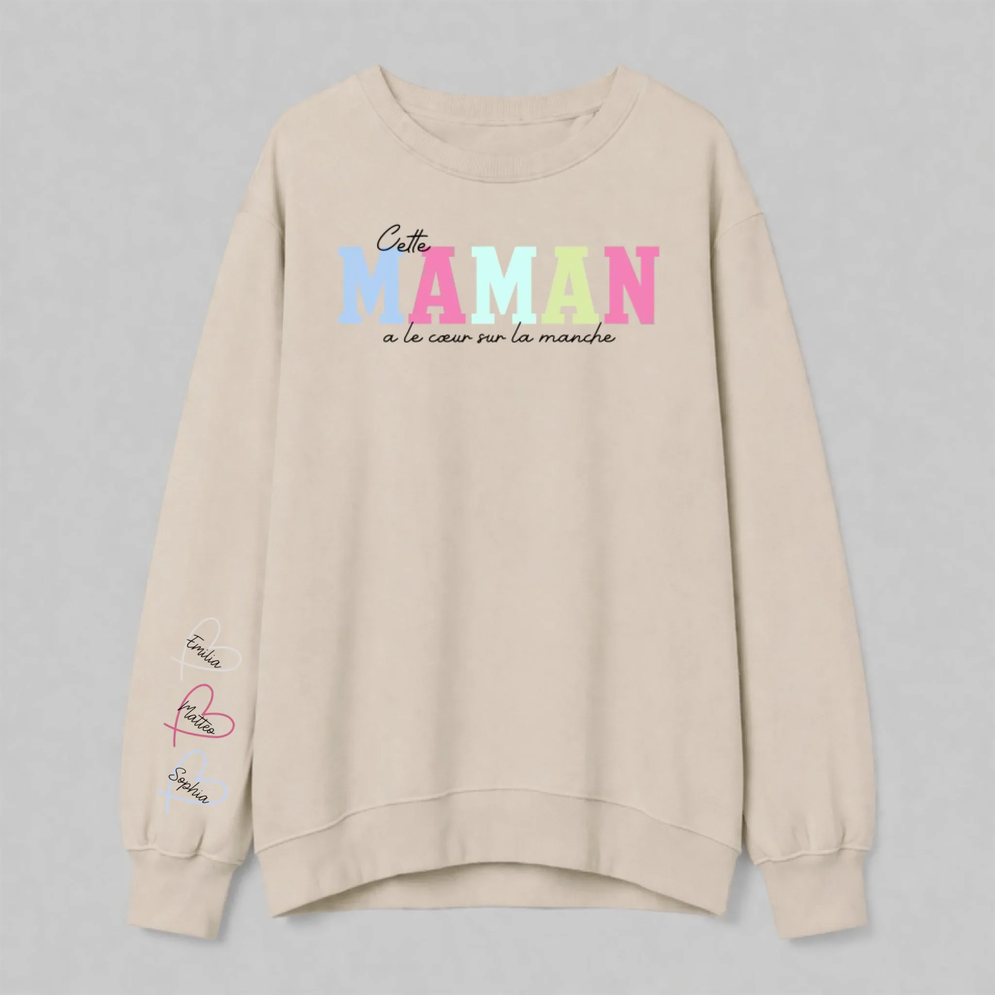 Sweat-shirt personnalisé – Elle porte son cœur sur la main - Image 7