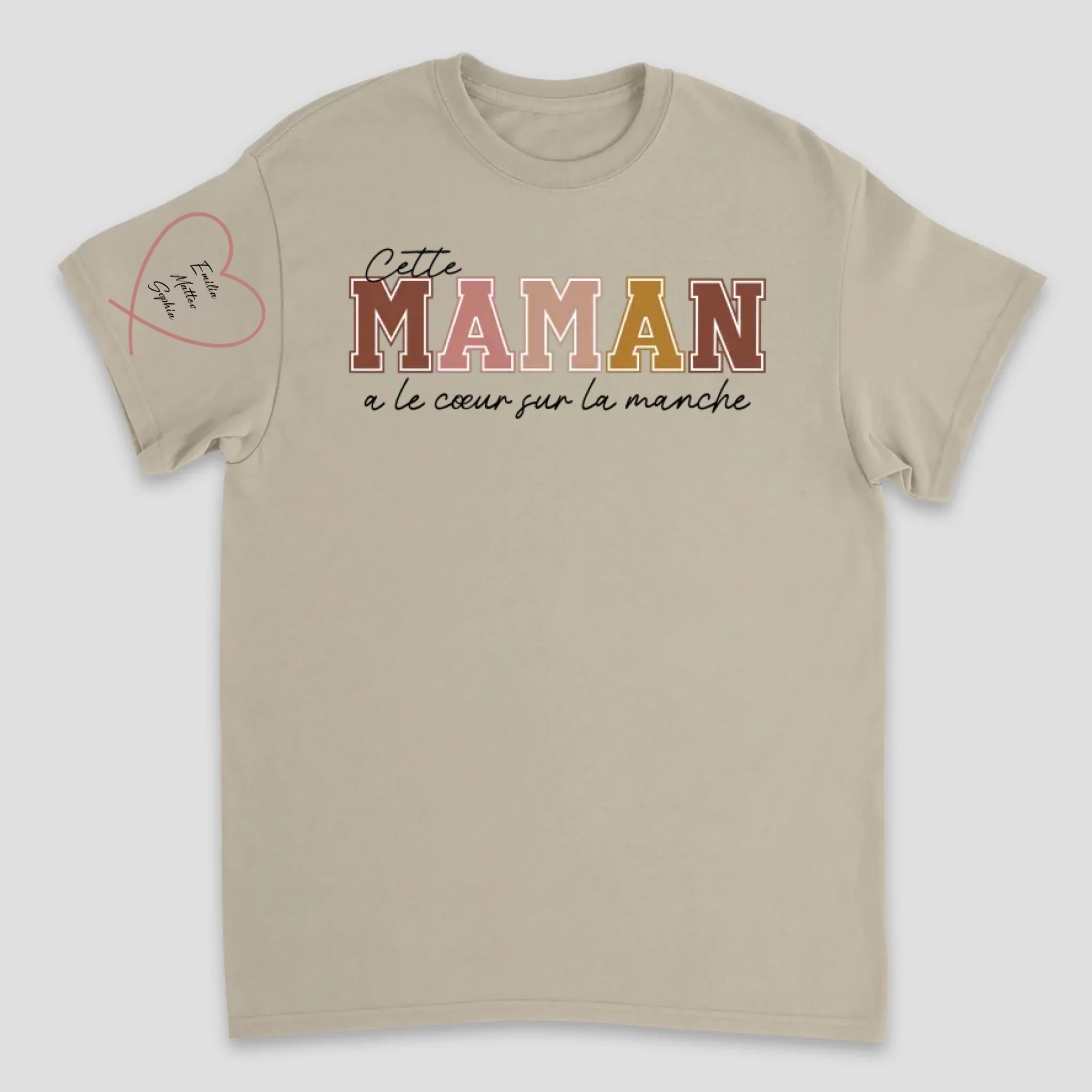 T-shirt personnalisé – Porter son cœur sur la manche – pour maman et mamie - Image 5