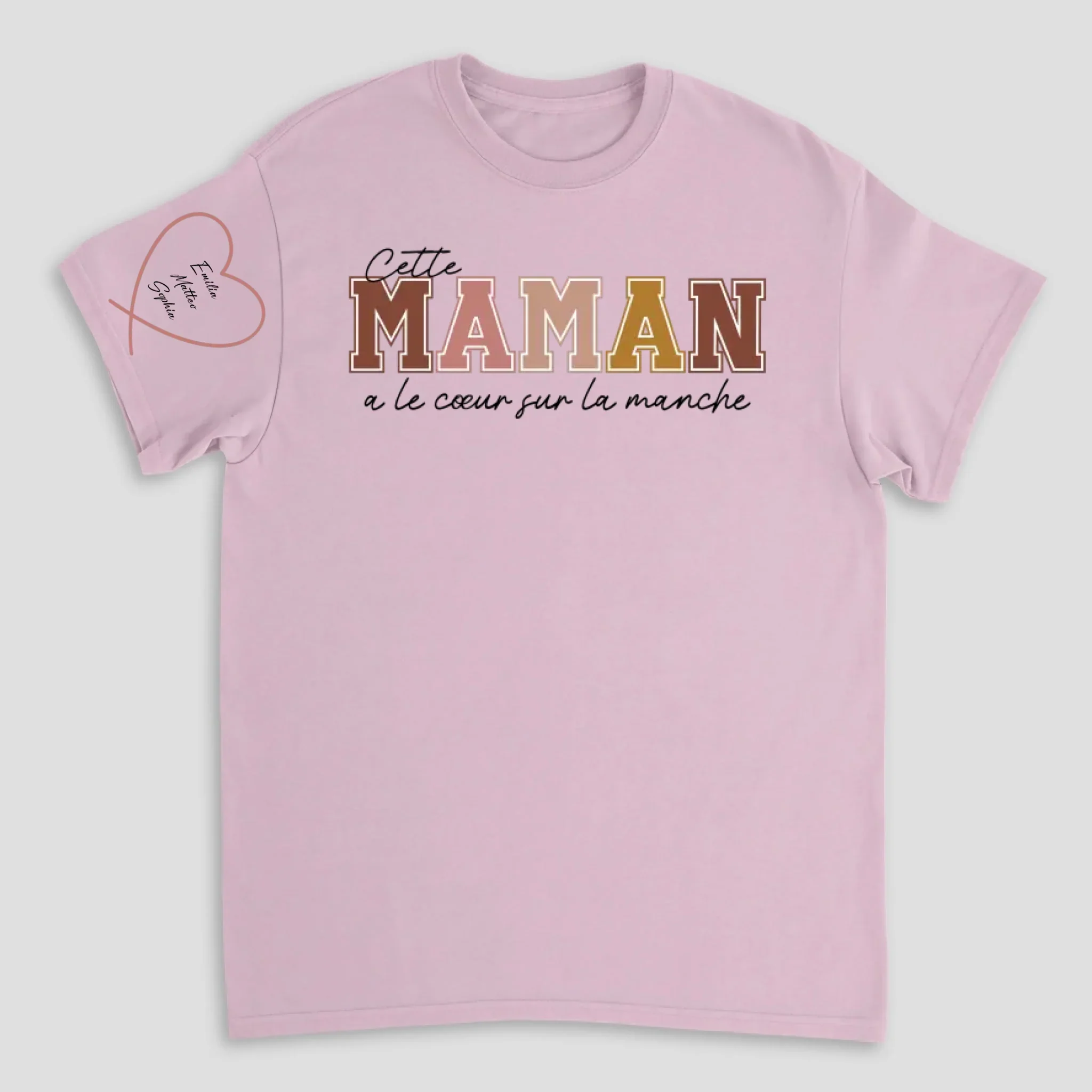 T-shirt personnalisé – Porter son cœur sur la manche – pour maman et mamie - Image 6
