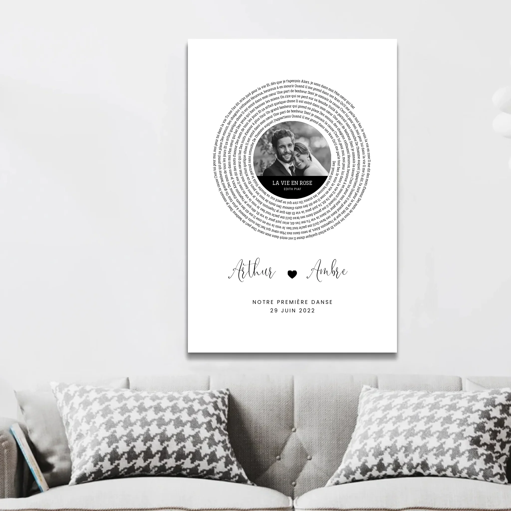 Toile personnalisée – Affiche personnalisée avec paroles de chanson - Image 2