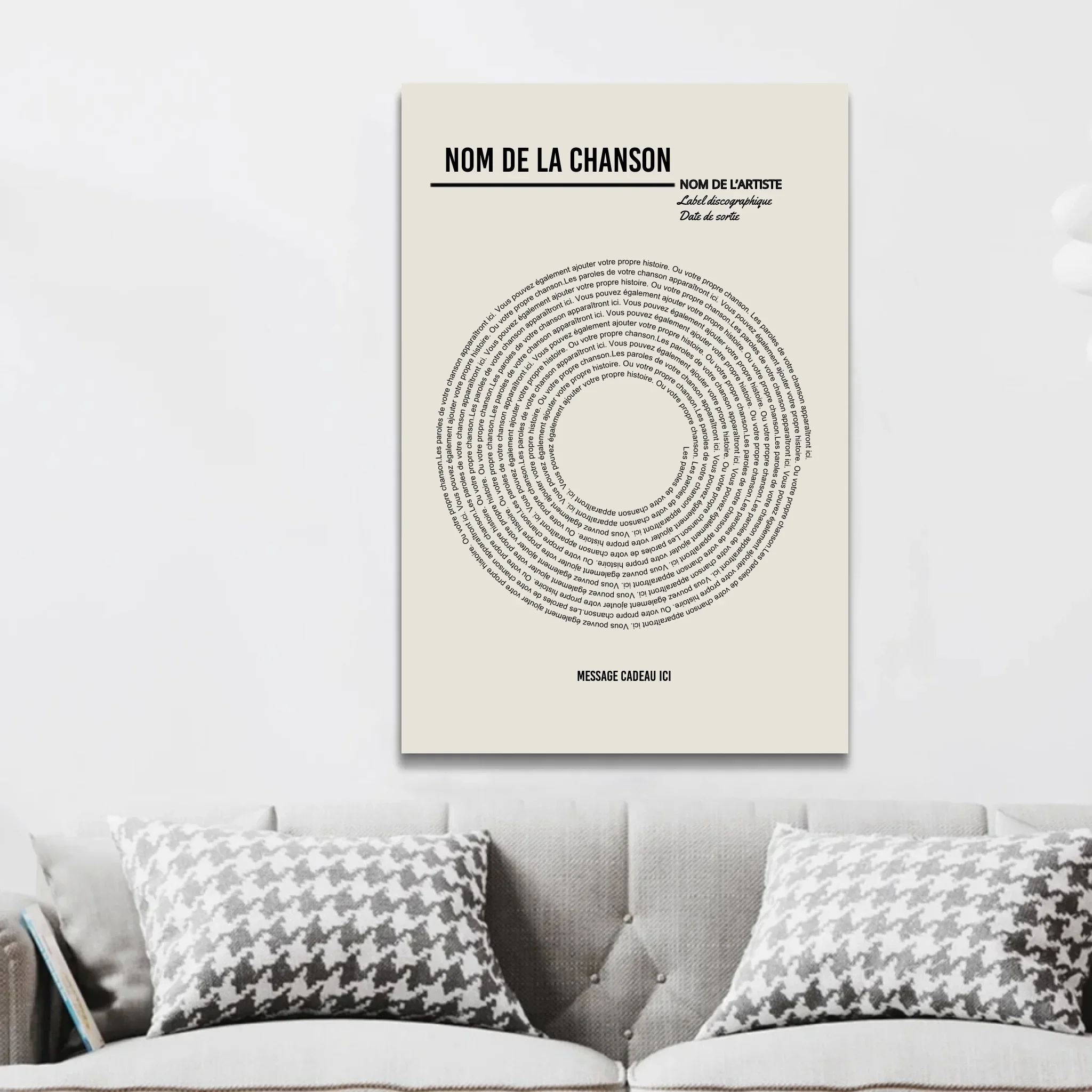 Toile personnalisée – Affiche vinyle personnalisée avec paroles - Image 2