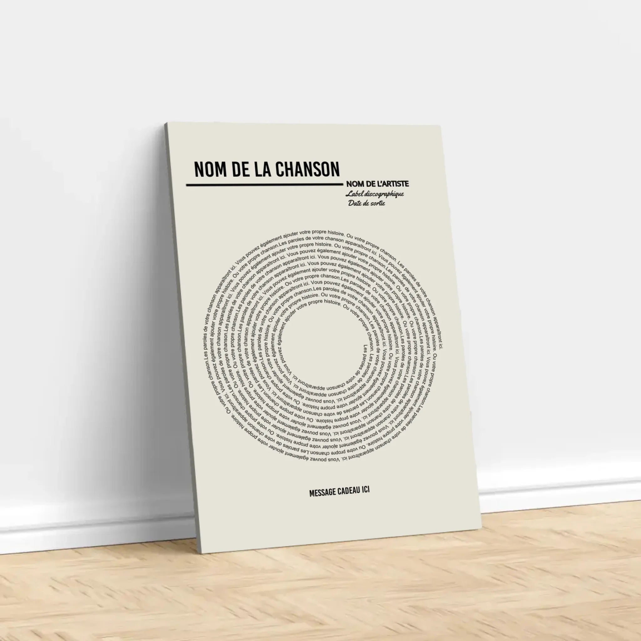 Toile personnalisée – Affiche vinyle personnalisée avec paroles - Image 3