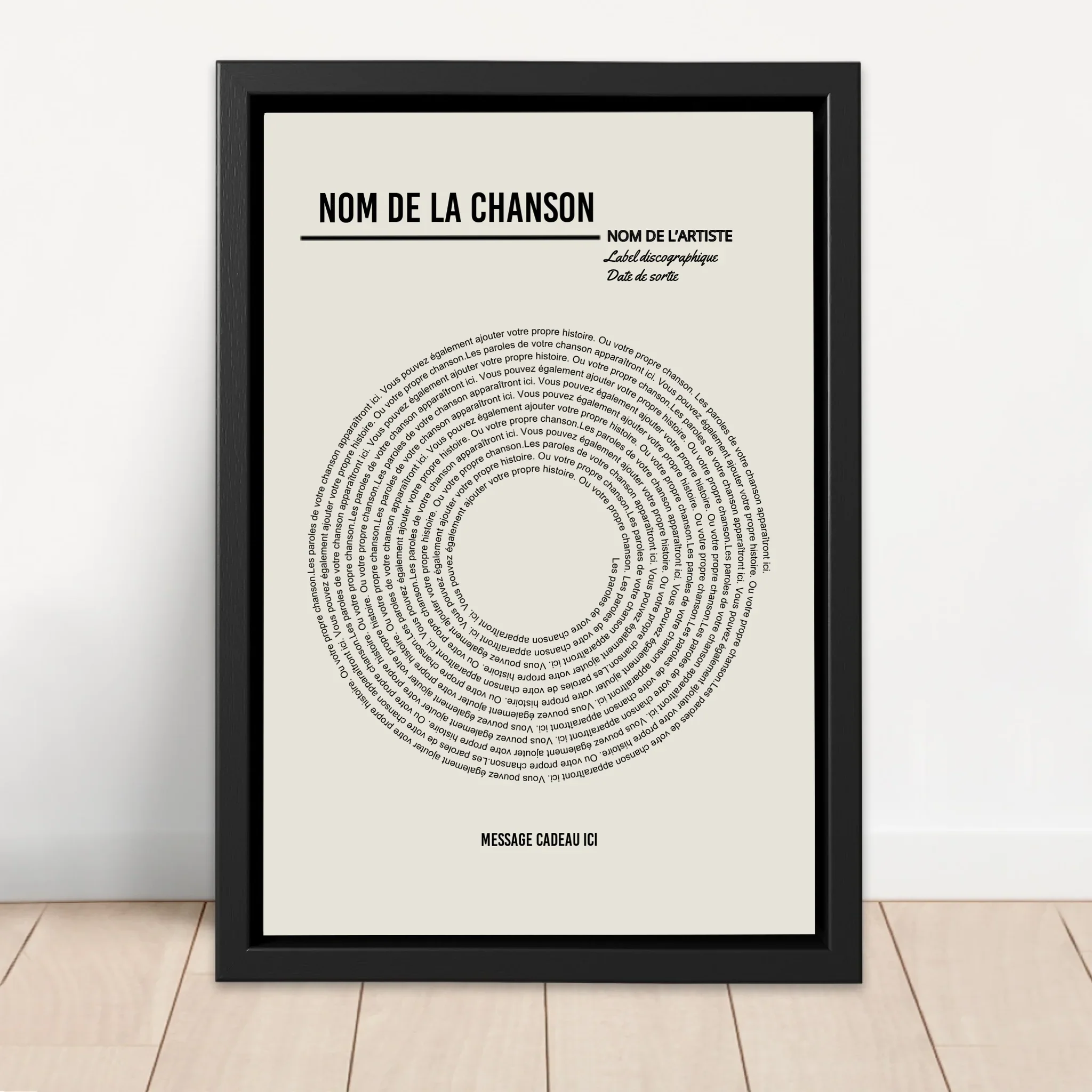 Toile personnalisée – Affiche vinyle personnalisée avec paroles - Image 4