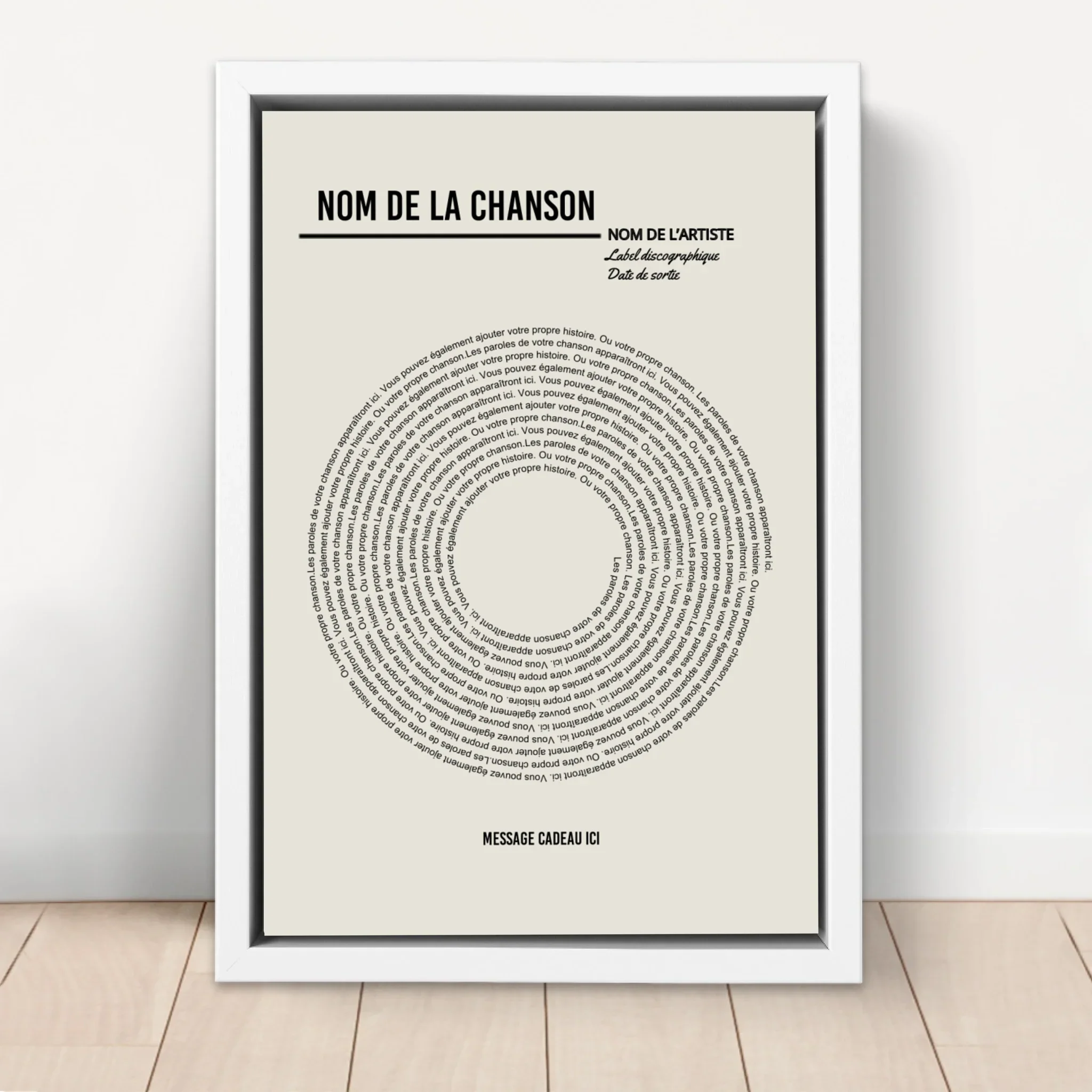 Toile personnalisée – Affiche vinyle personnalisée avec paroles - Image 6