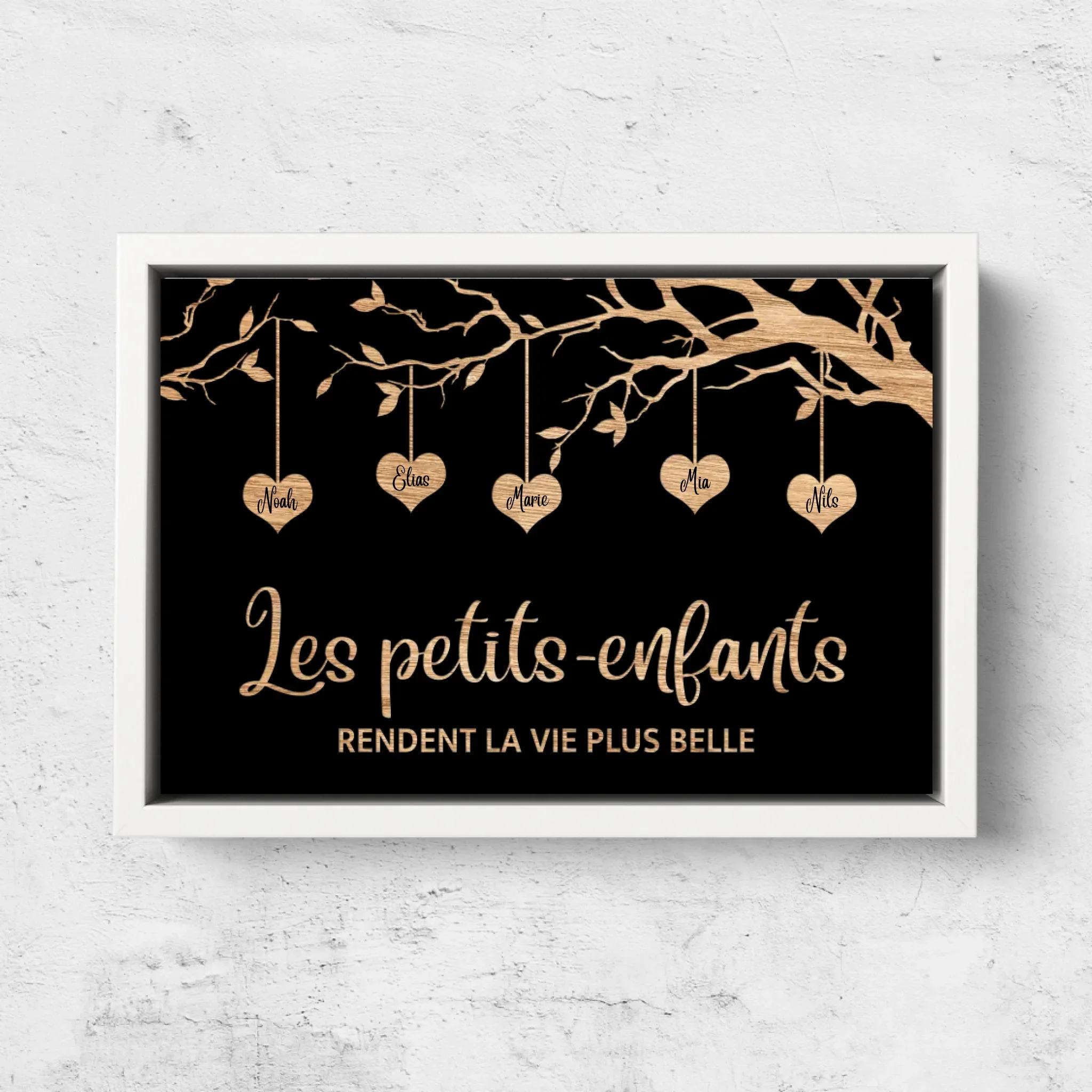 Toile personnalisée "Arbre de famille sur fond noir" - Image 7