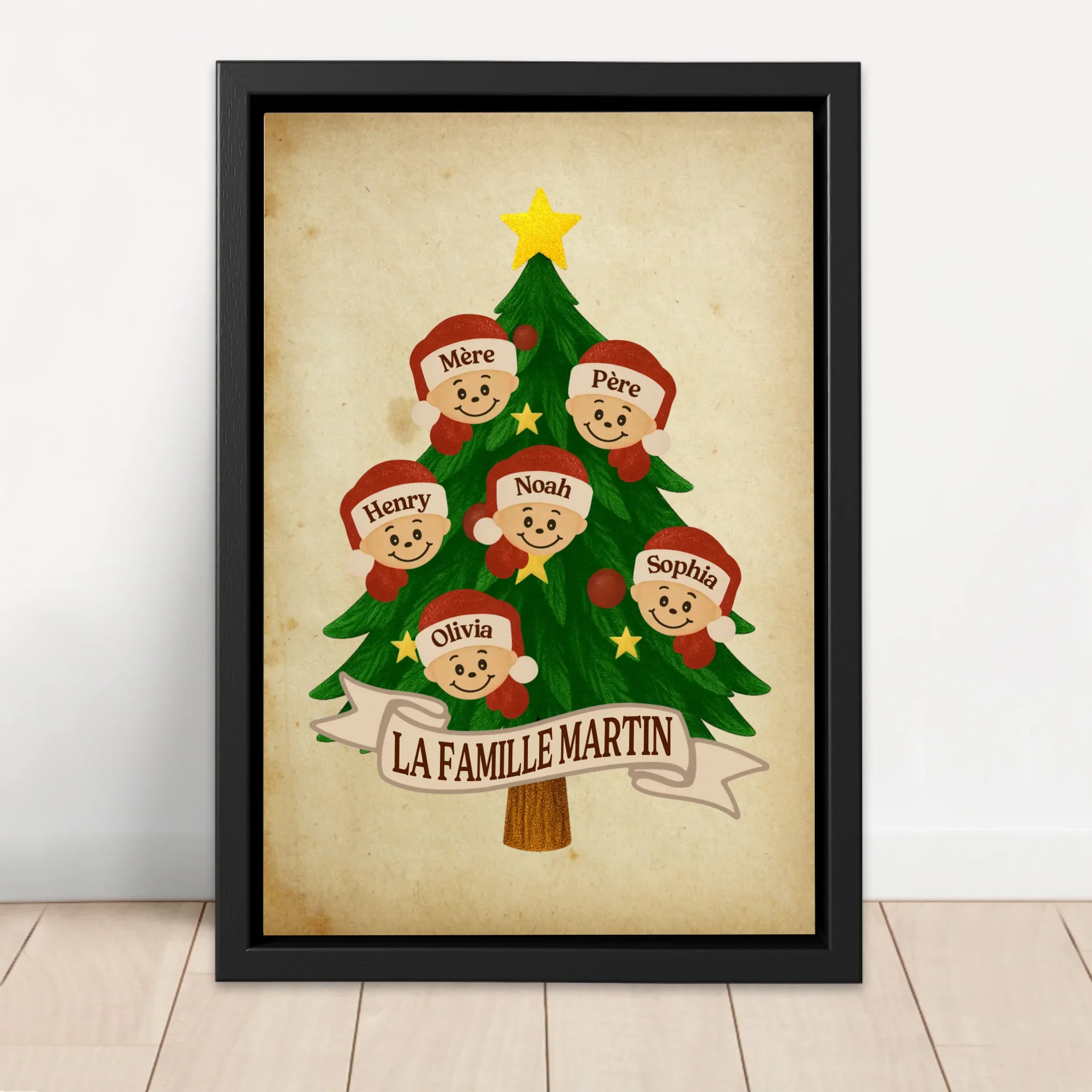 Toile personnalisée – Arbre du Nom de Famille du Père Noël - Image 4
