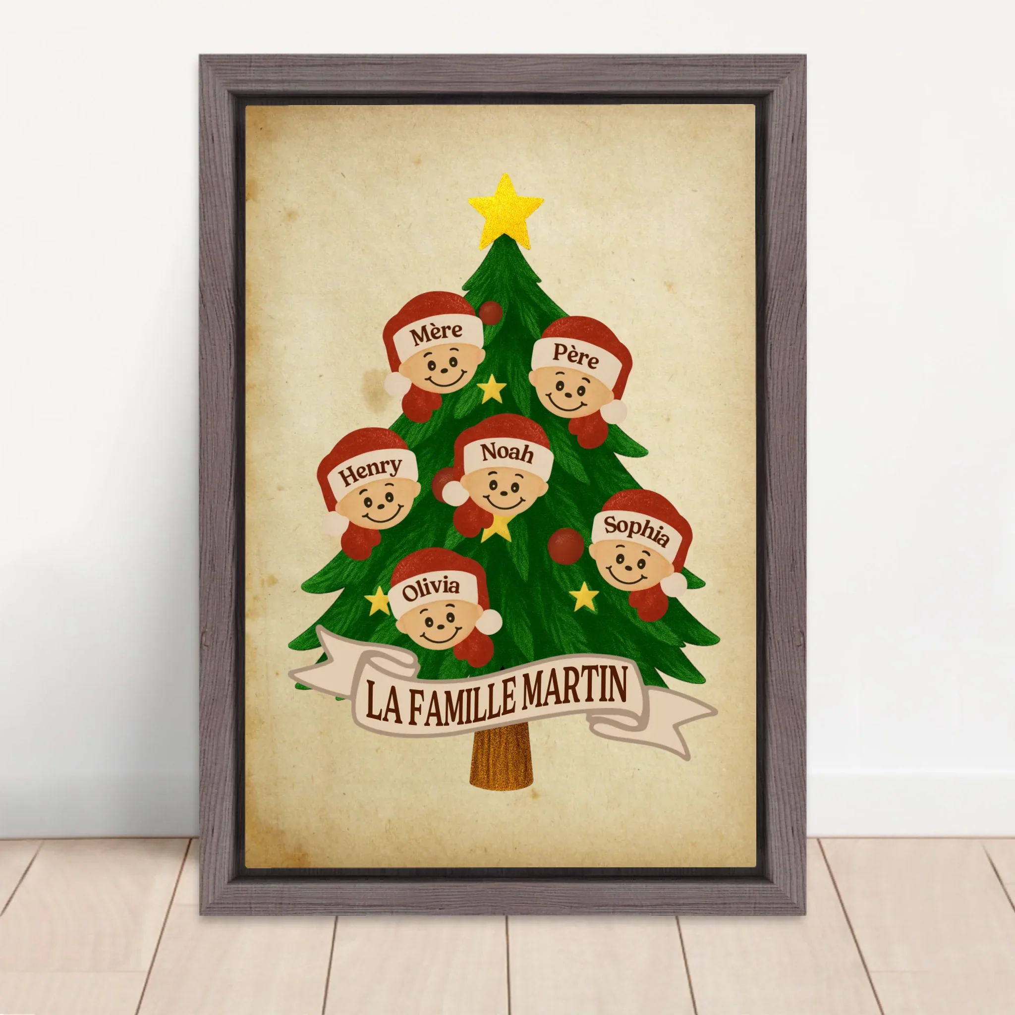 Toile personnalisée – Arbre du Nom de Famille du Père Noël - Image 5