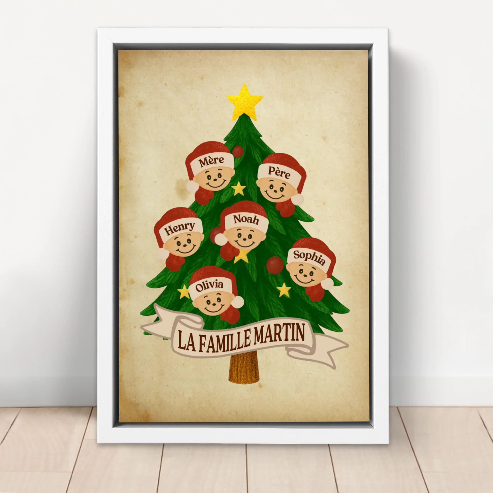 Toile personnalisée – Arbre du Nom de Famille du Père Noël - Image 6