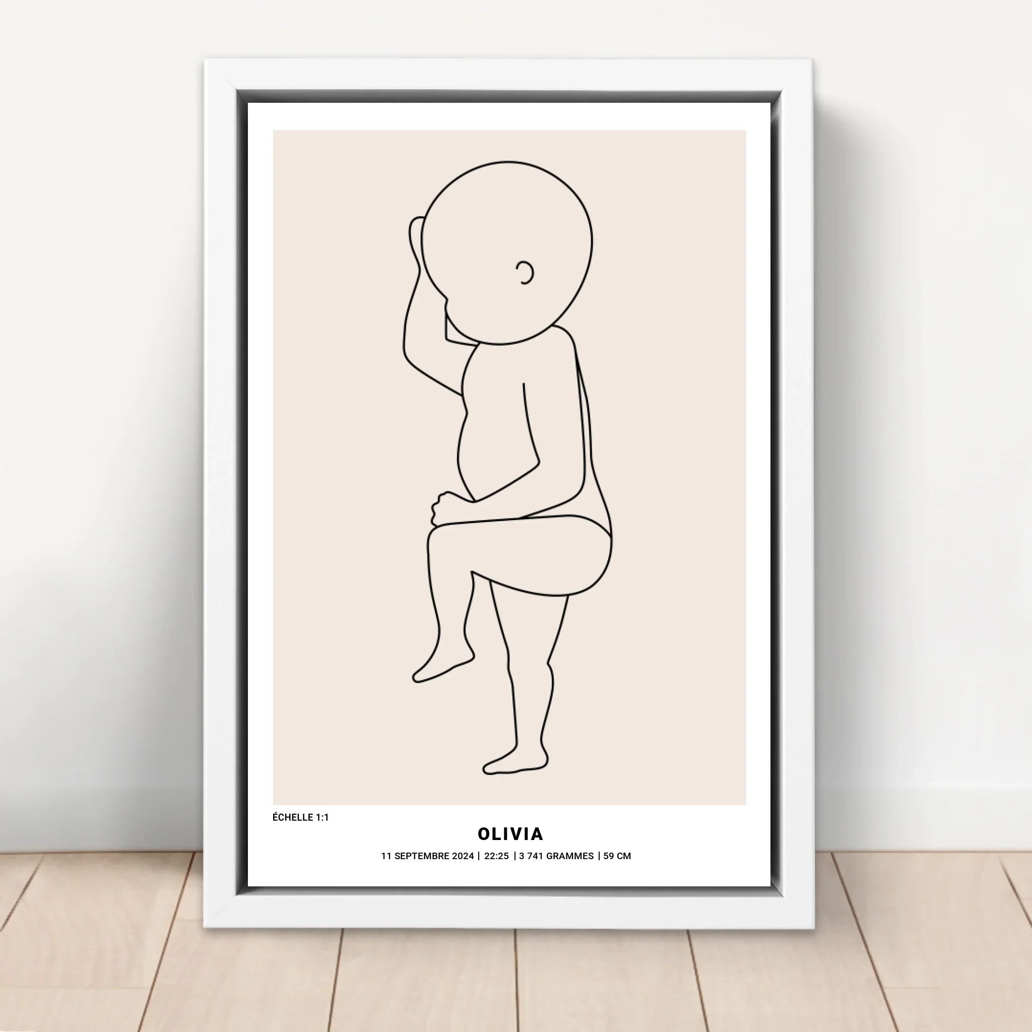 Toile personnalisée – Art au trait de naissance de bébé - Image 6