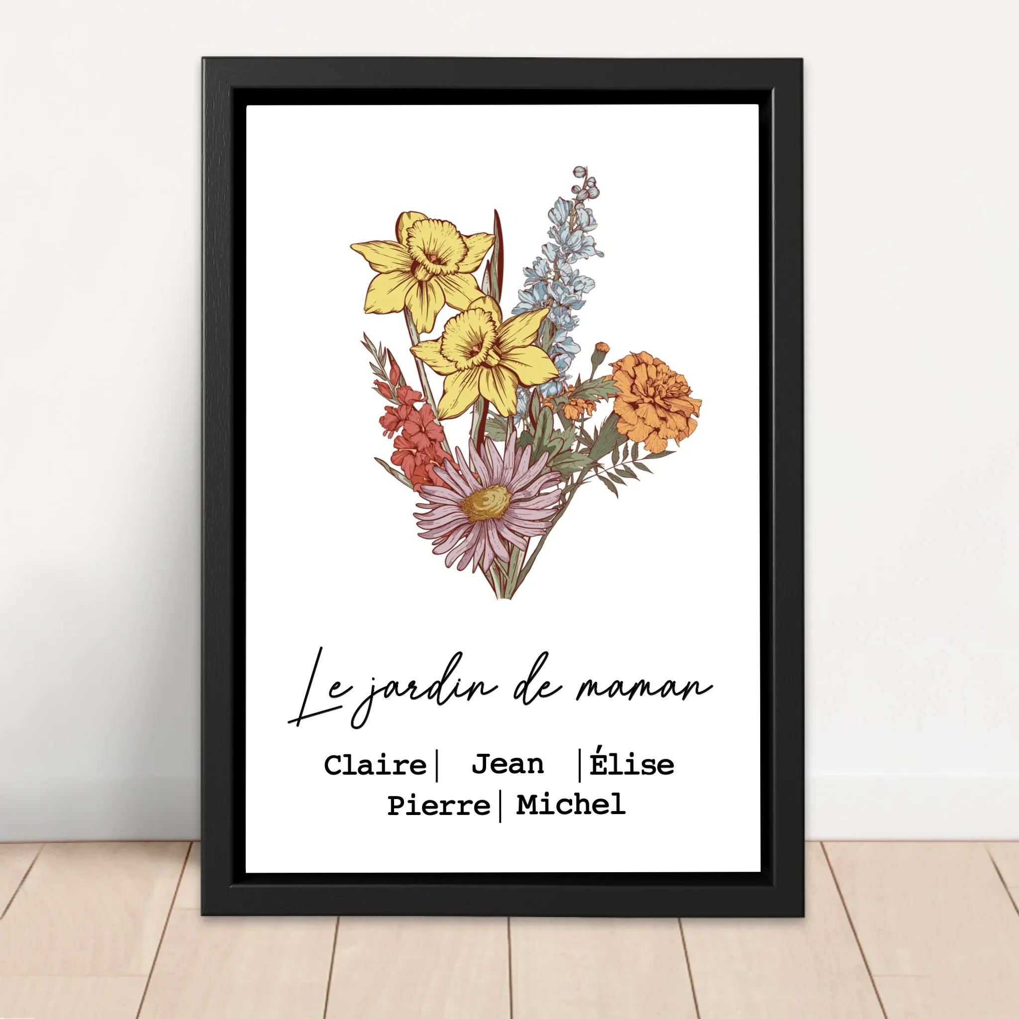 Toile personnalisée "Bouquet de fleurs de naissance" - Image 4
