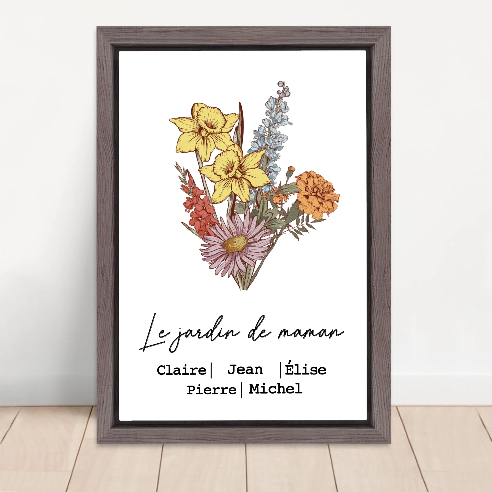 Toile personnalisée "Bouquet de fleurs de naissance" - Image 5