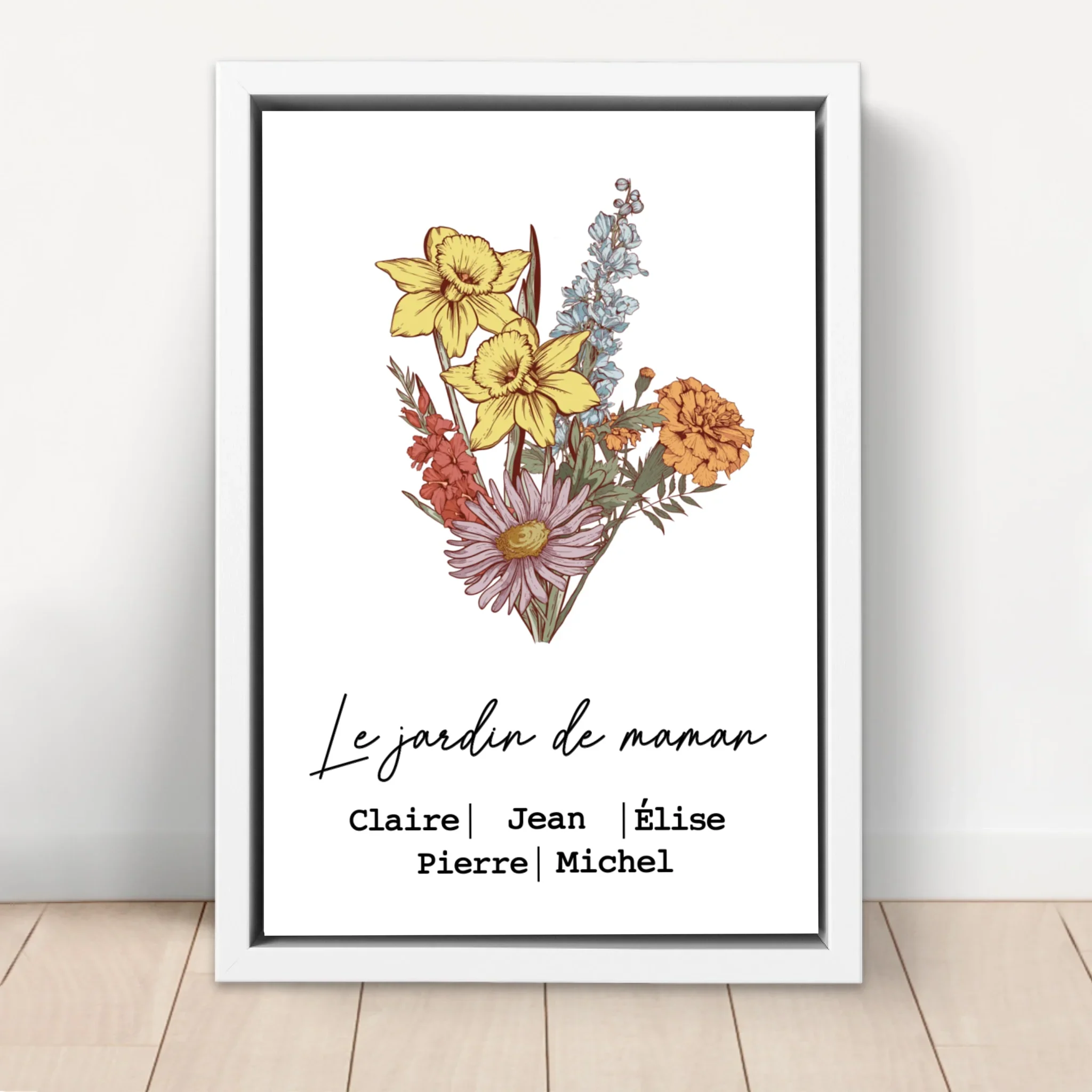 Toile personnalisée "Bouquet de fleurs de naissance" - Image 6