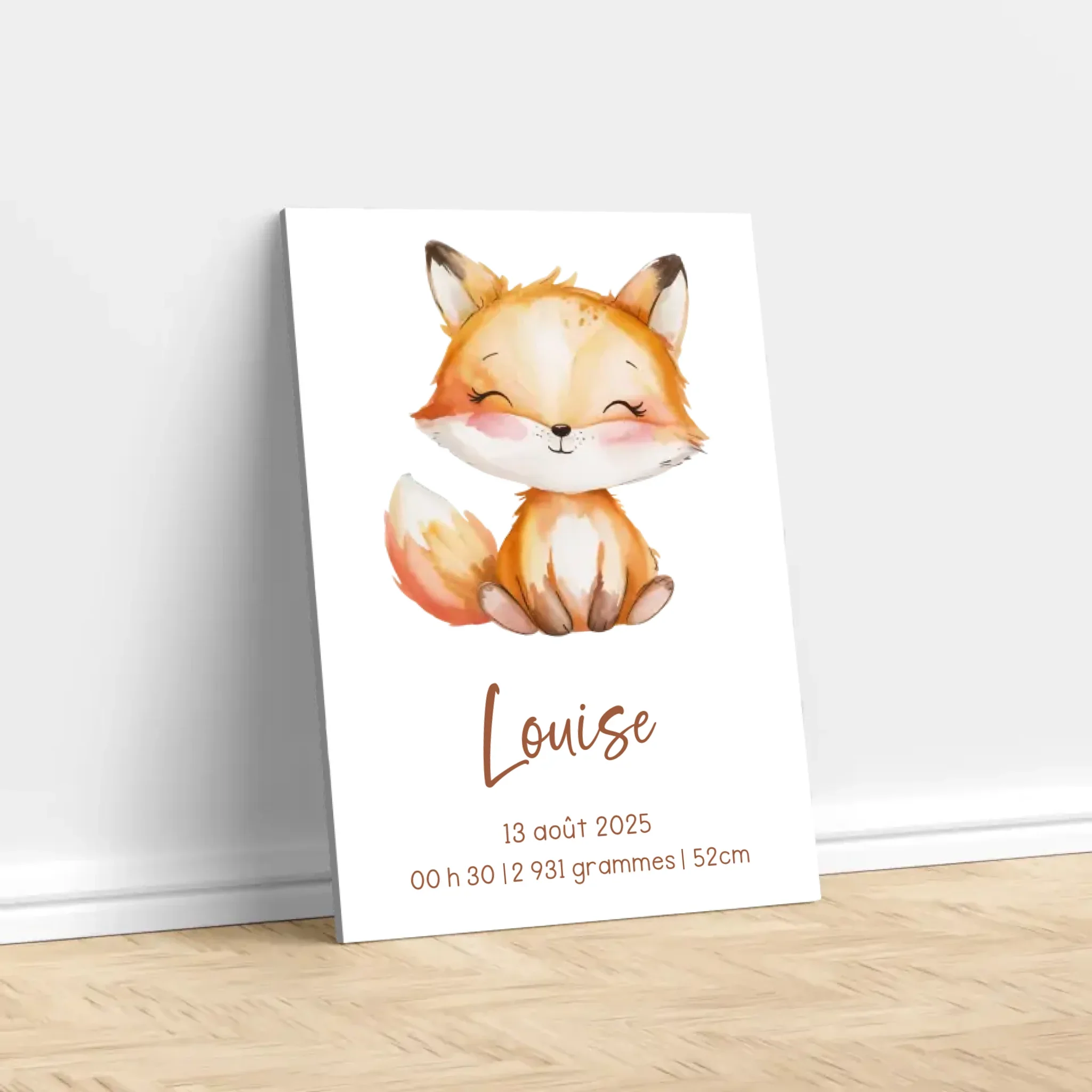Toile personnalisée – Cadeau de naissance avec motif animalier - Image 3