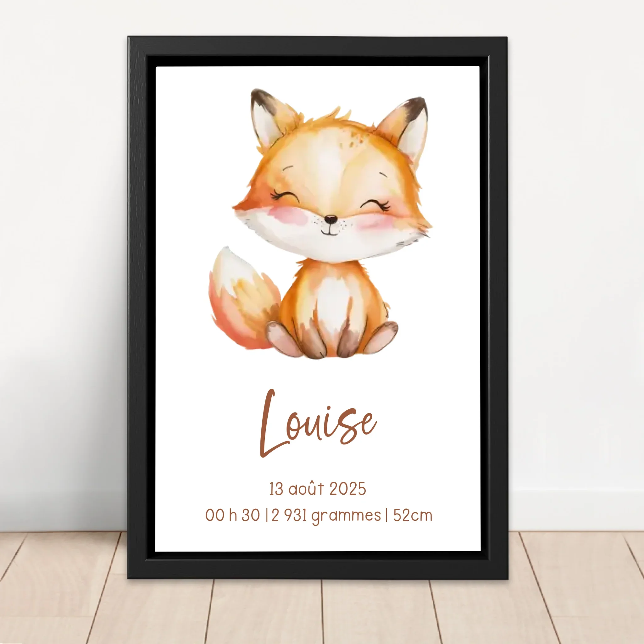 Toile personnalisée – Cadeau de naissance avec motif animalier - Image 4
