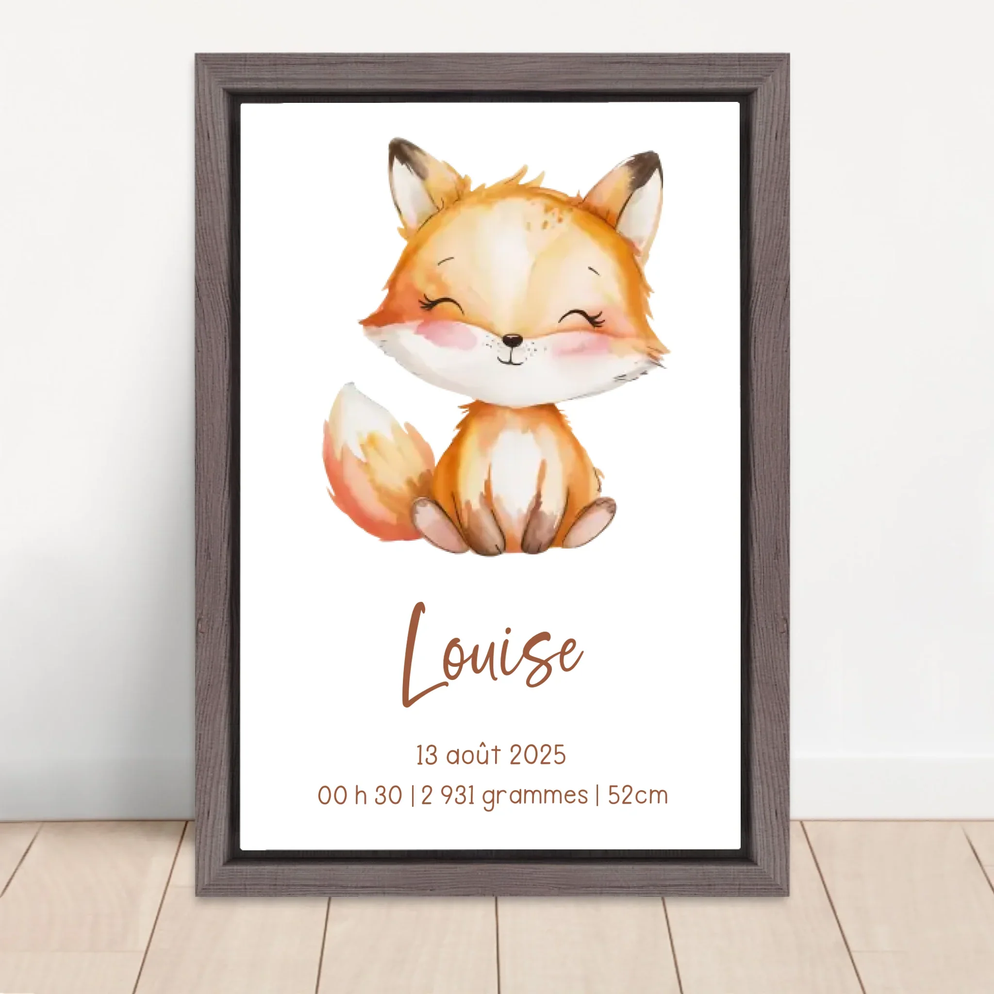 Toile personnalisée – Cadeau de naissance avec motif animalier - Image 5