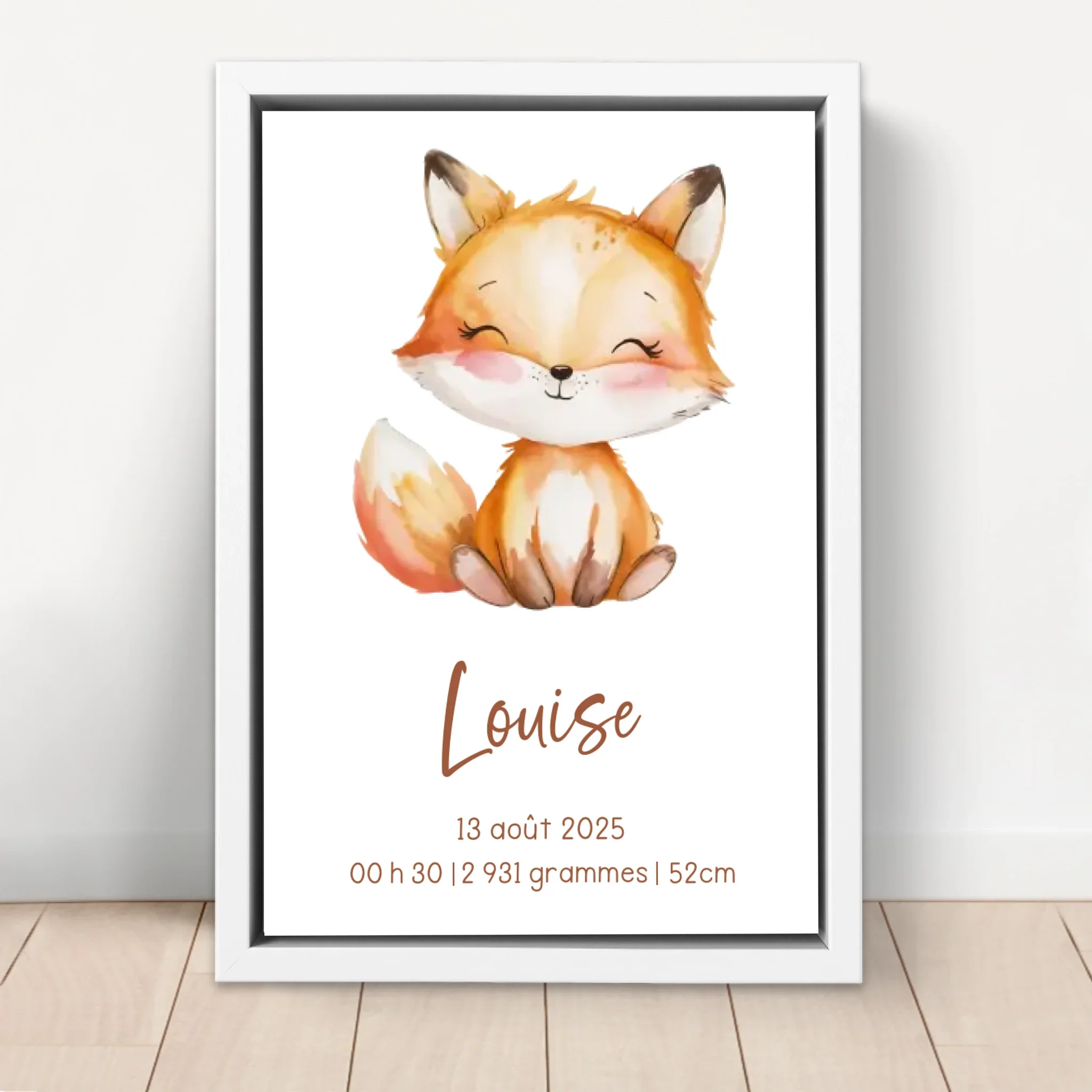 Toile personnalisée – Cadeau de naissance avec motif animalier - Image 6