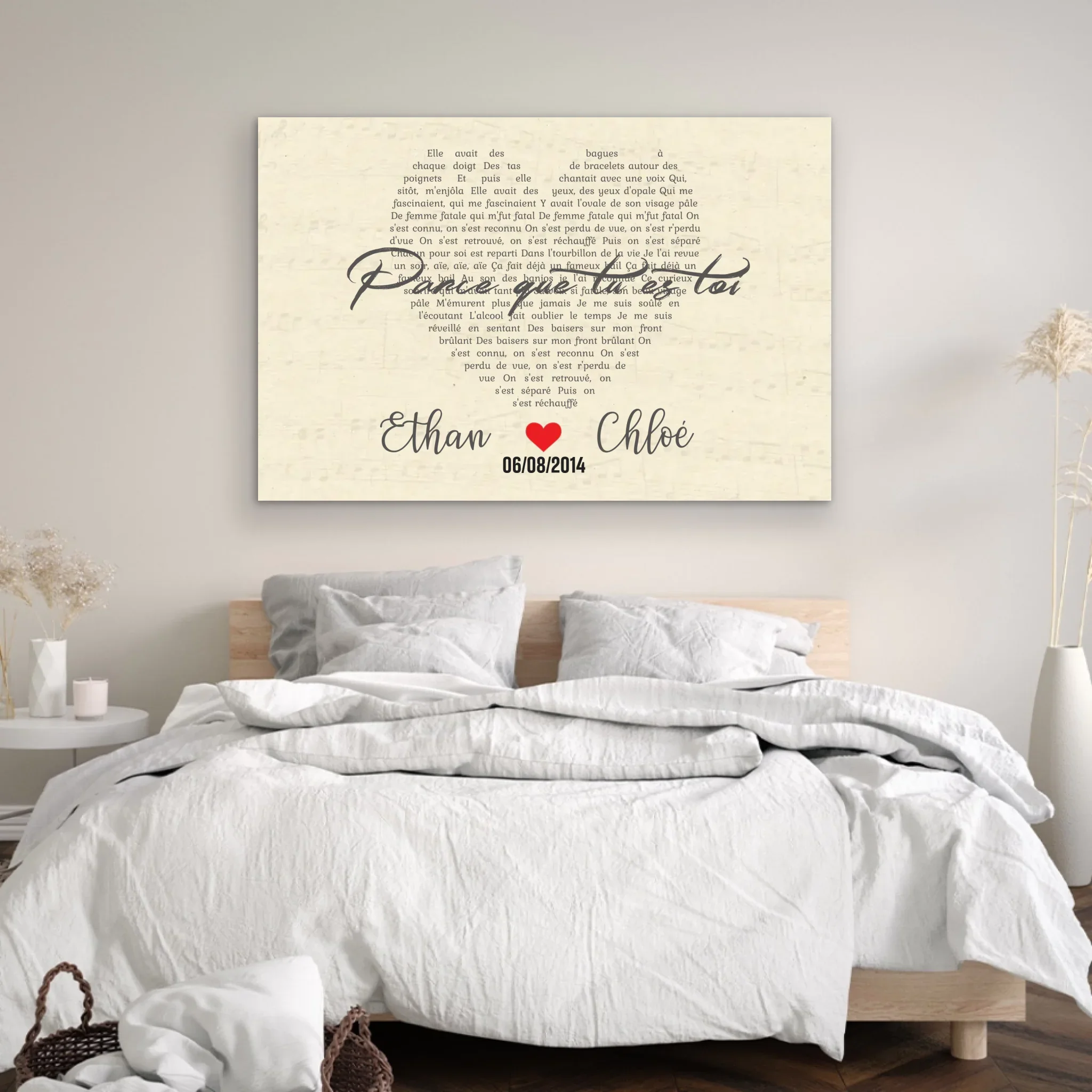 Toile personnalisée – Chanson personnalisée en forme de cœur - Image 4