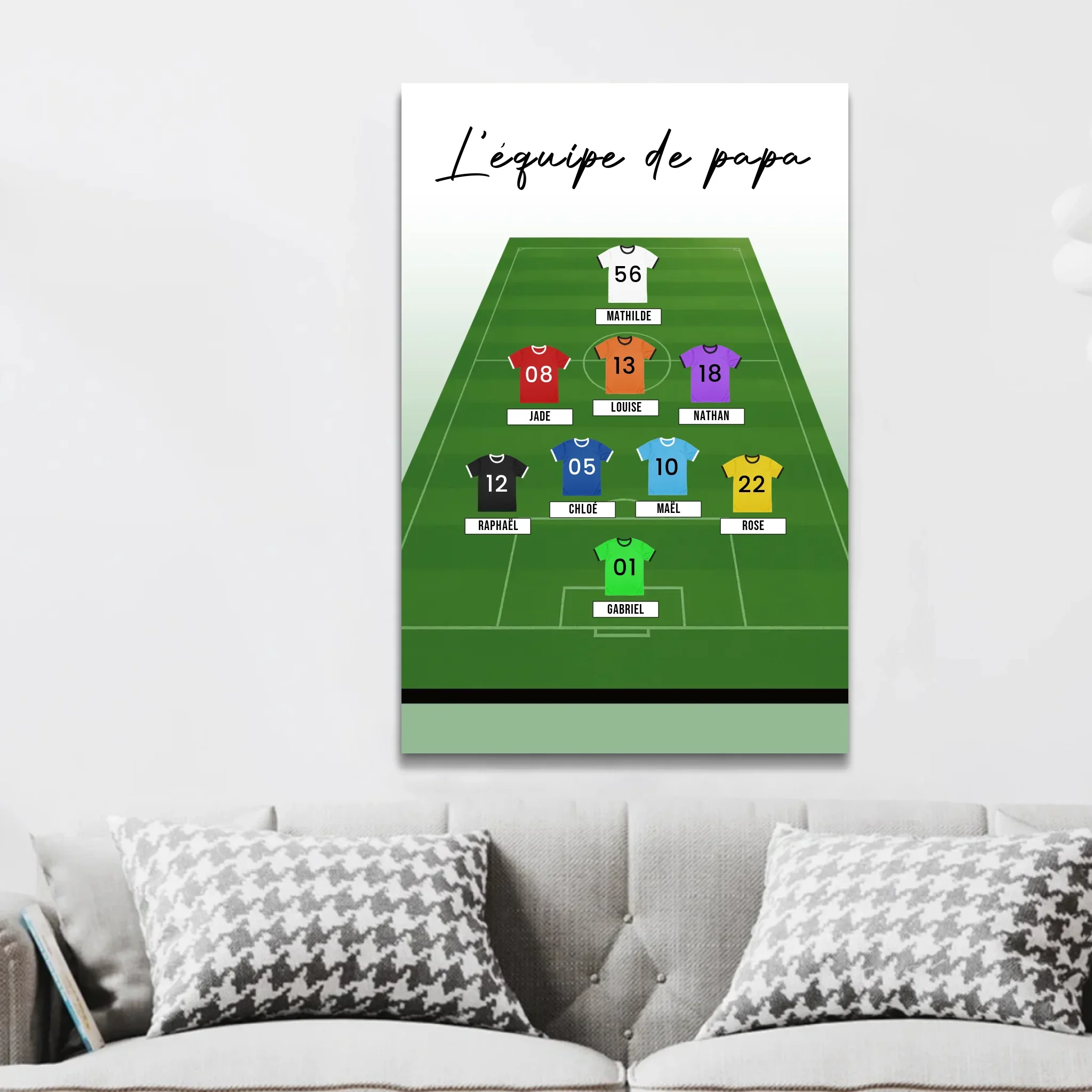 Toile personnalisée "Composition personnalisable d'une équipe de foot" - Image 2