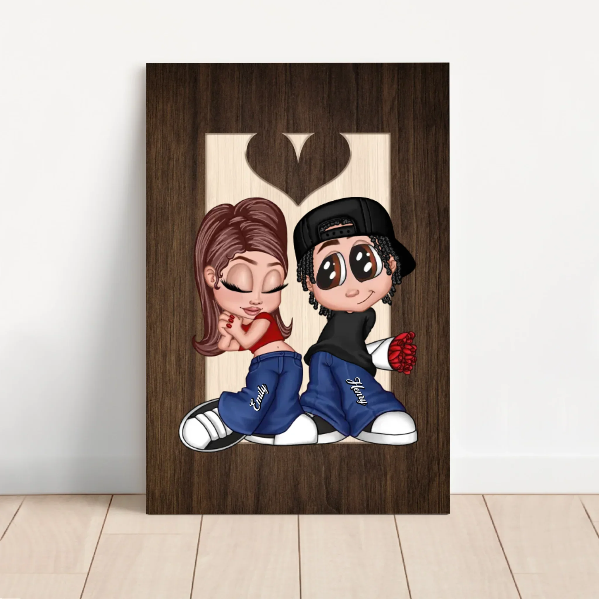 Toile personnalisée – Couple Y2K