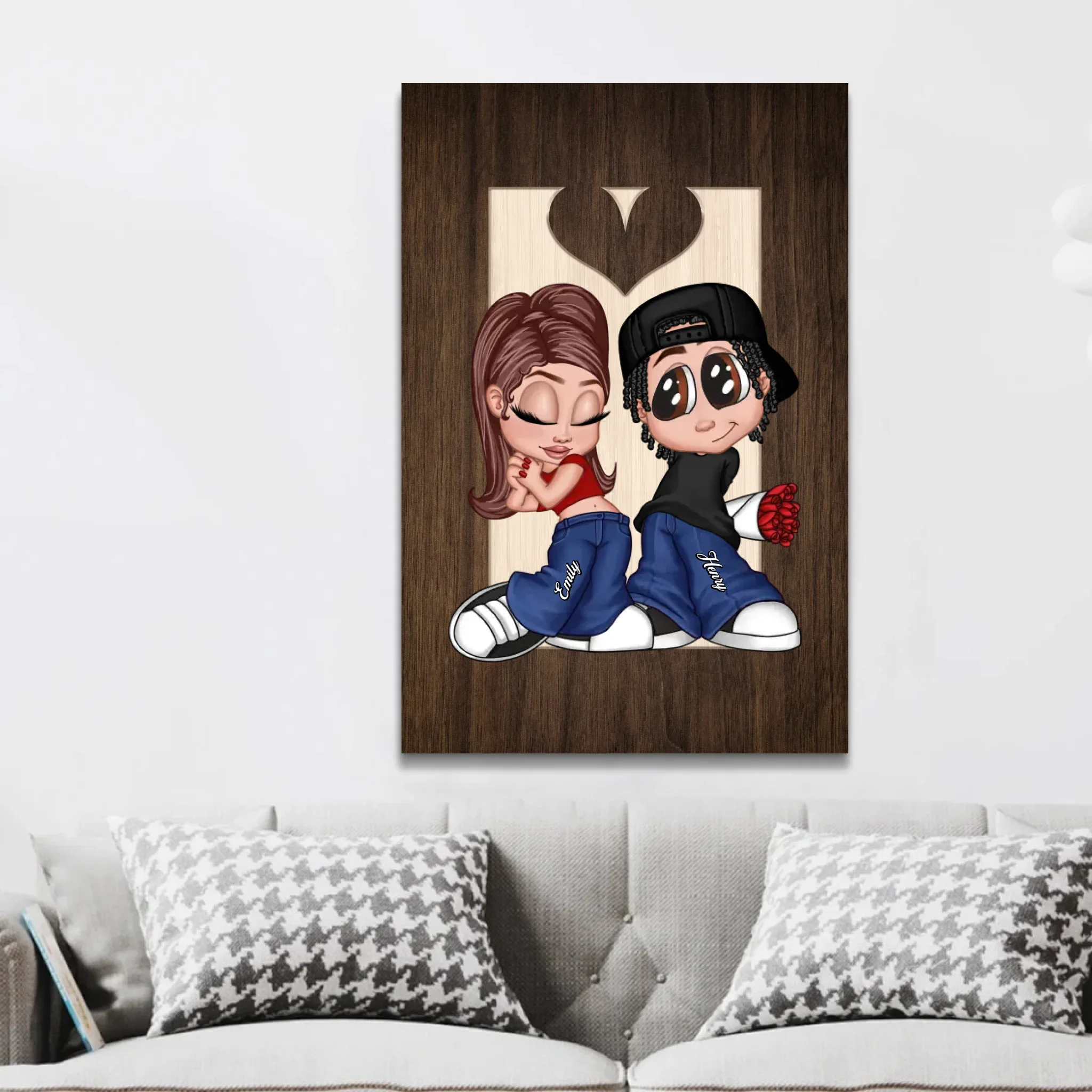 Toile personnalisée – Couple Y2K - Image 2
