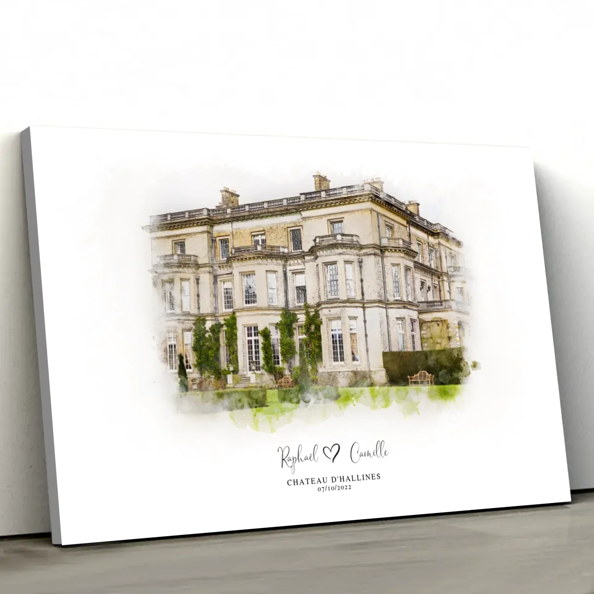Toile personnalisée – Croquis du lieu de mariage - Image 2