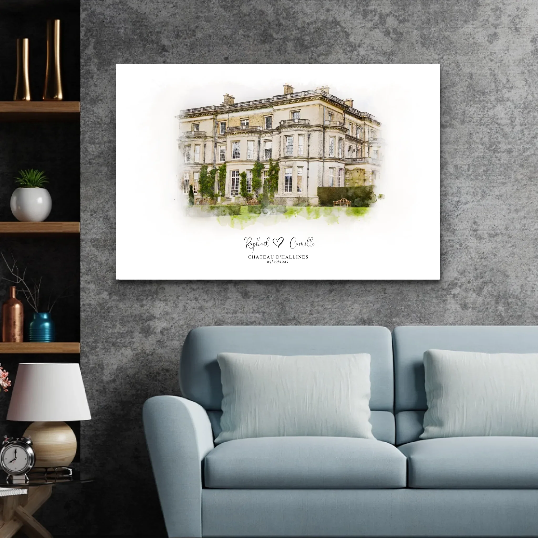 Toile personnalisée – Croquis du lieu de mariage - Image 3