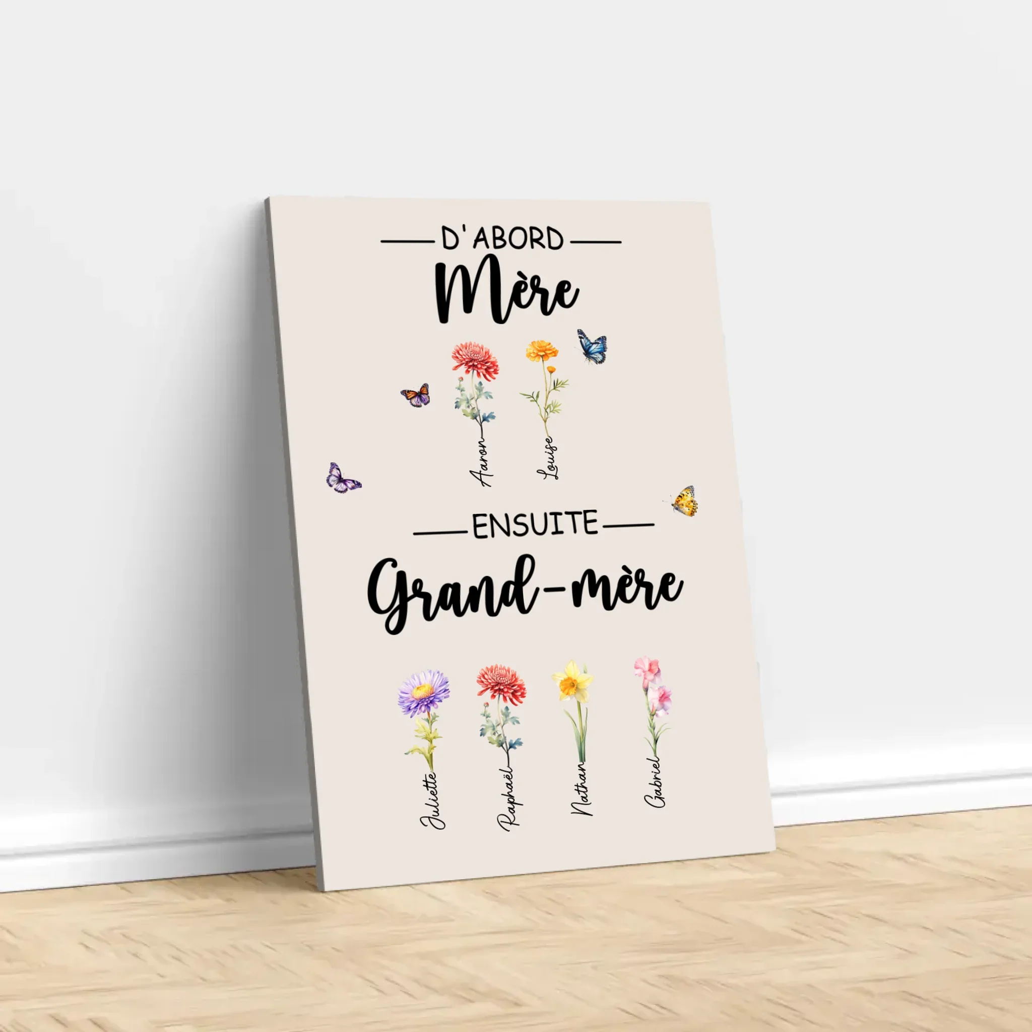 Toile personnalisée "D'abord maman, ensuite grand-mère" - Image 3