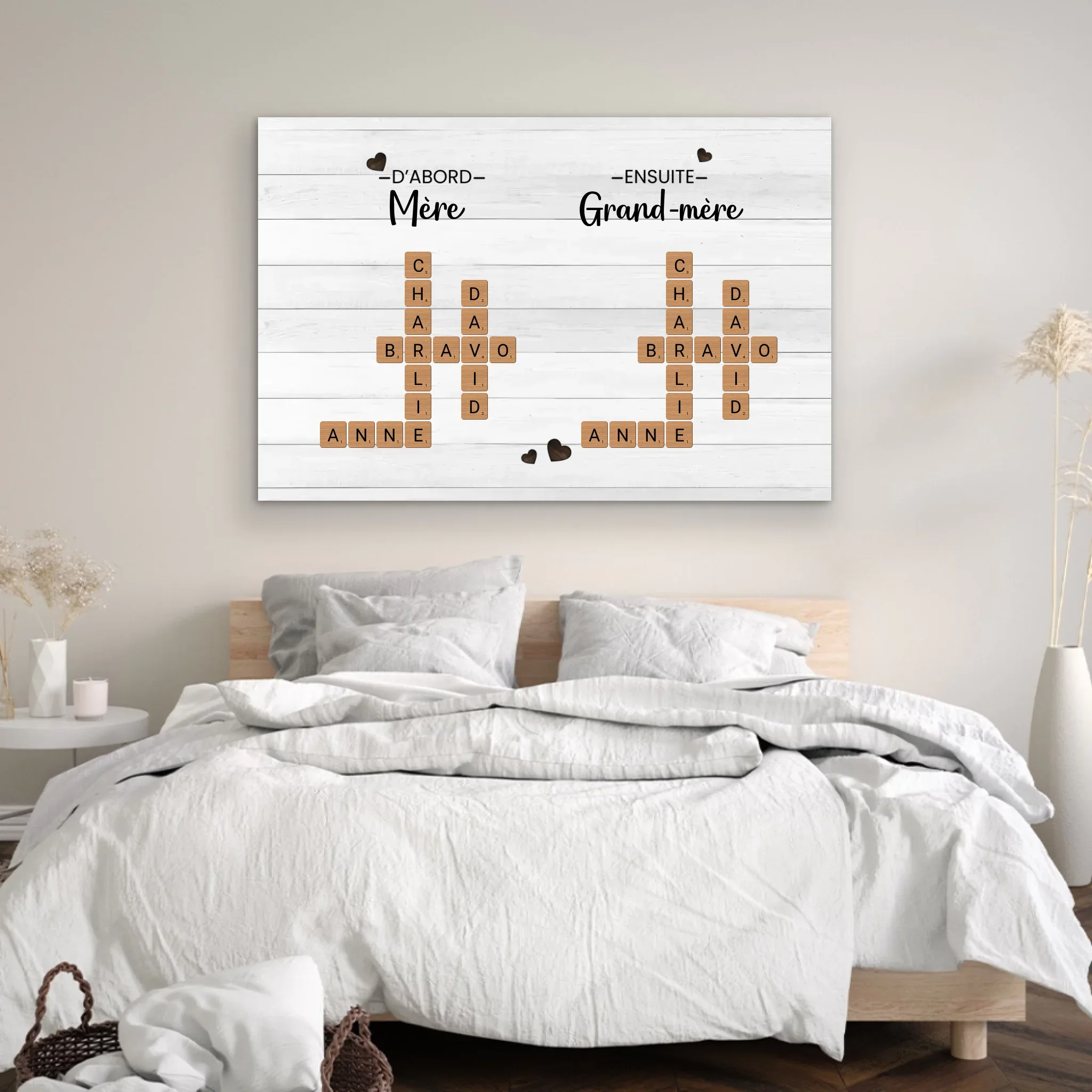 Toile personnalisée “D'abord mère, ensuite grand-mère - Mots croisés” - Image 4