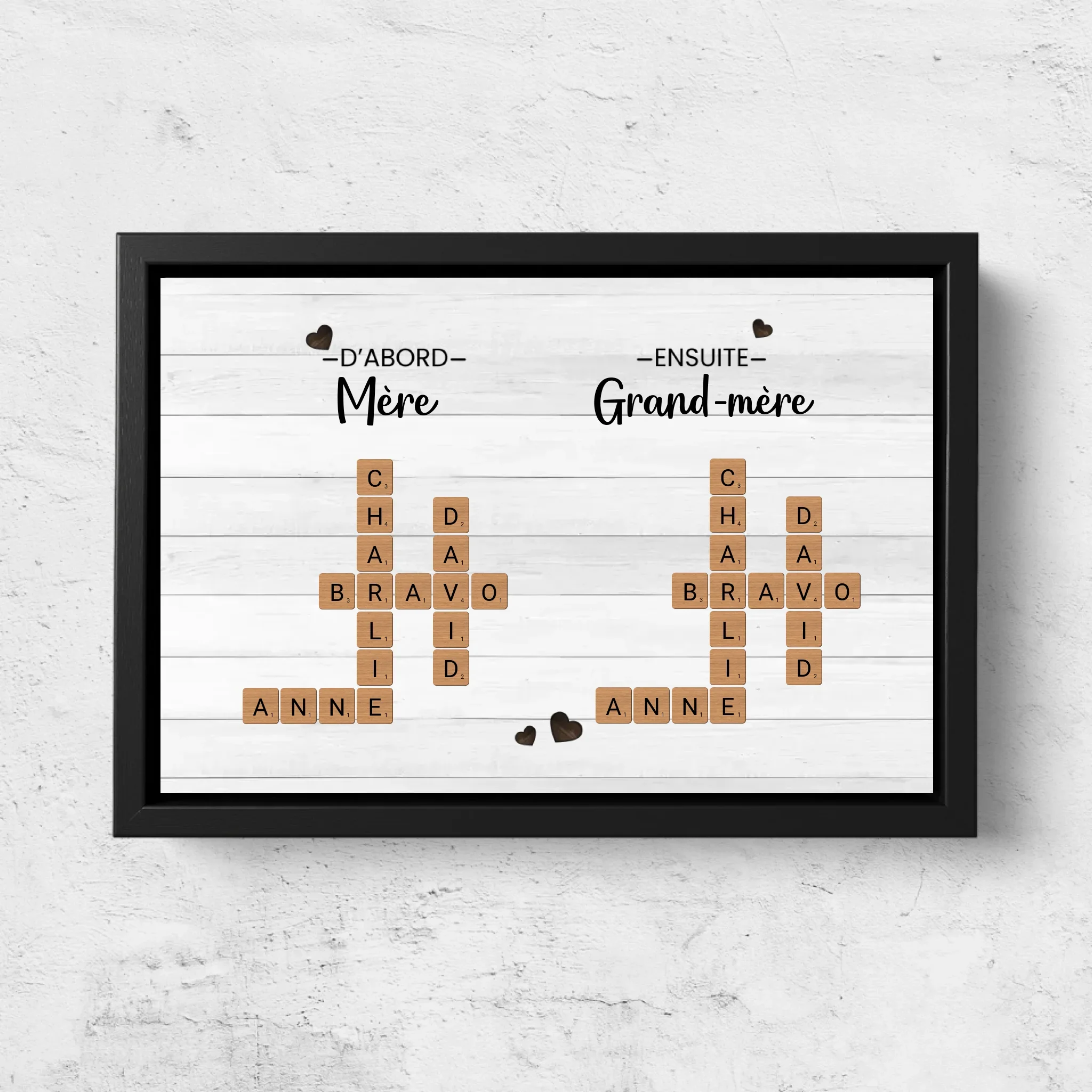 Toile personnalisée “D'abord mère, ensuite grand-mère - Mots croisés” - Image 5
