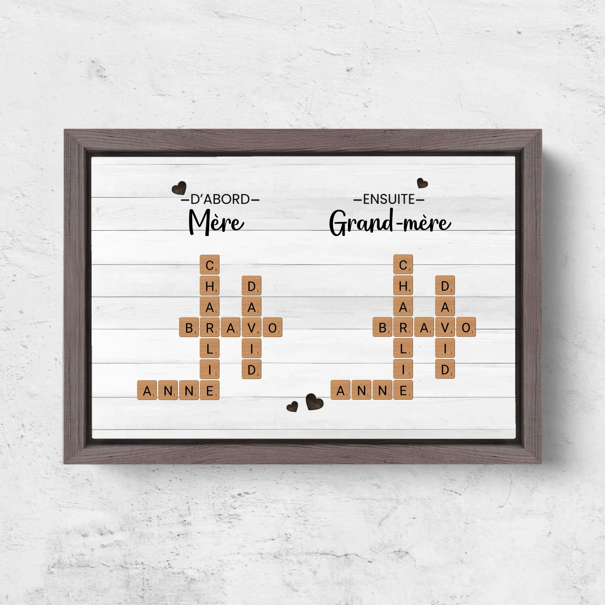 Toile personnalisée “D'abord mère, ensuite grand-mère - Mots croisés” - Image 6