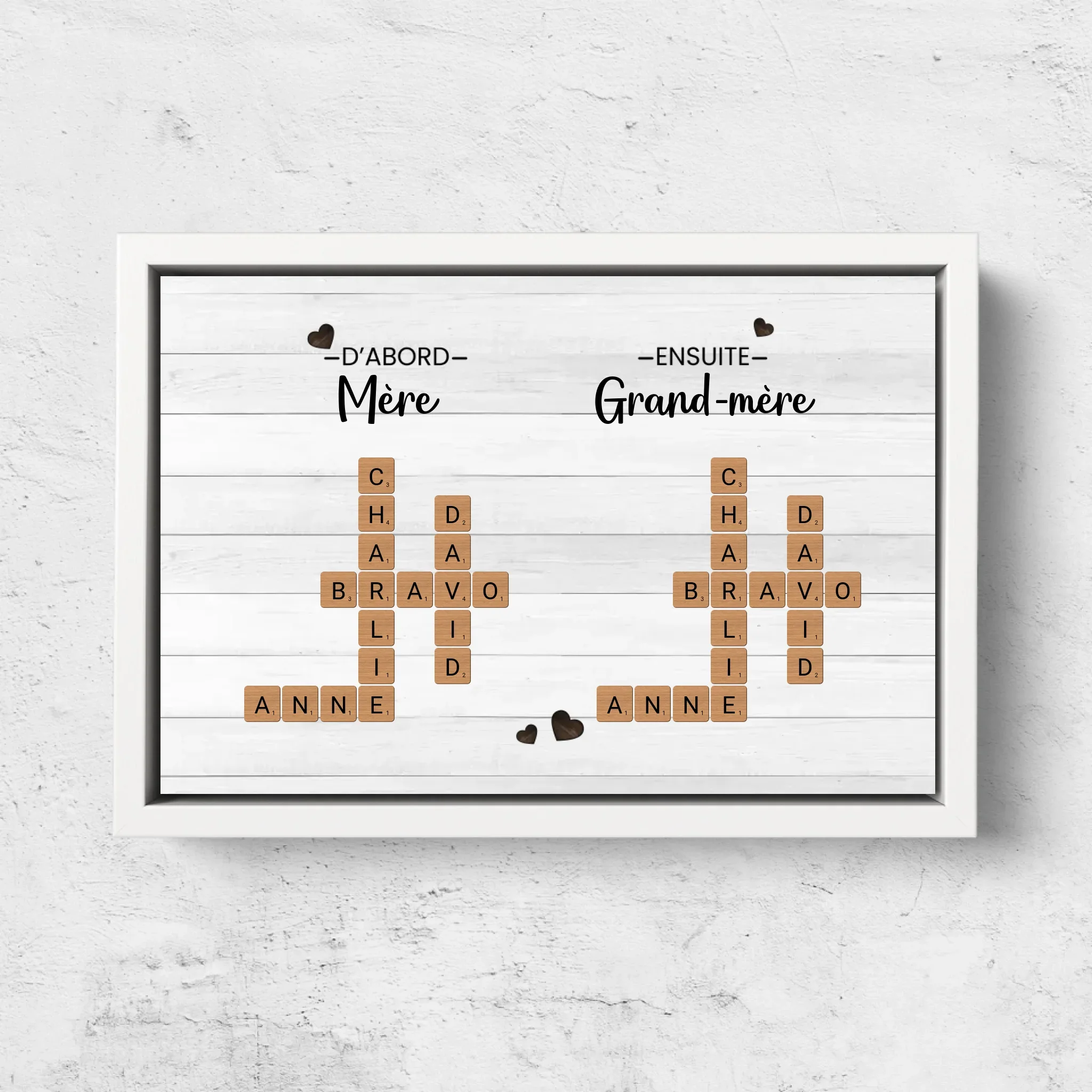 Toile personnalisée “D'abord mère, ensuite grand-mère - Mots croisés” - Image 7