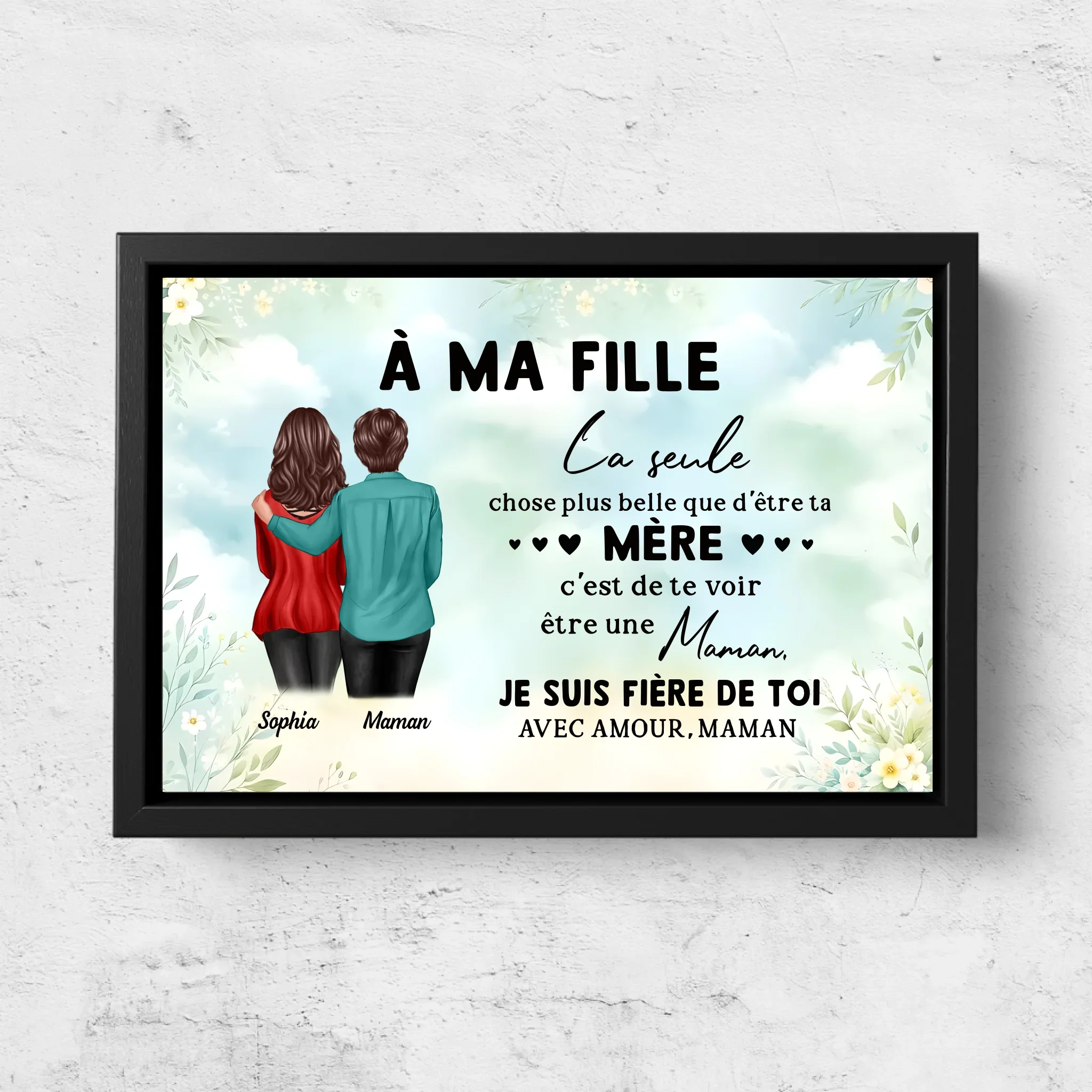 Toile personnalisée "De maman à fille – Cadeau pour la fête des mères" - Image 5