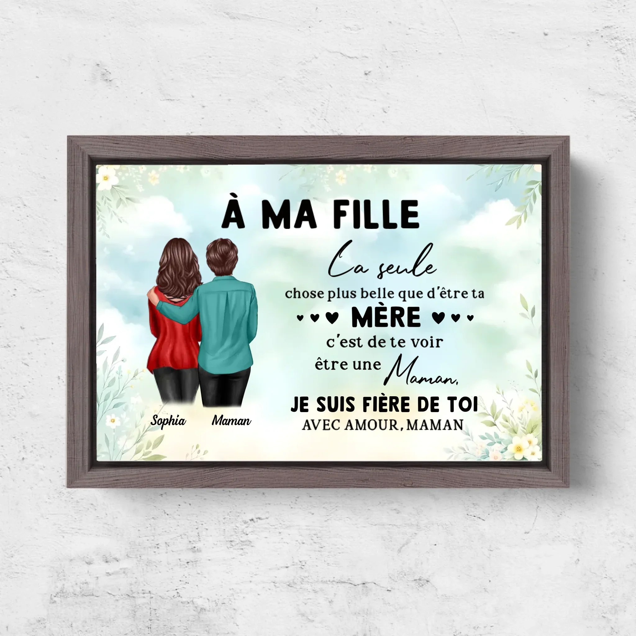 Toile personnalisée "De maman à fille – Cadeau pour la fête des mères" - Image 6