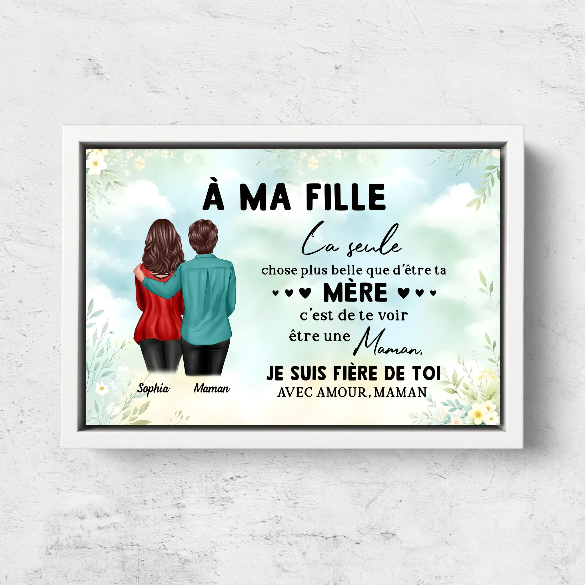 Toile personnalisée "De maman à fille – Cadeau pour la fête des mères" - Image 7