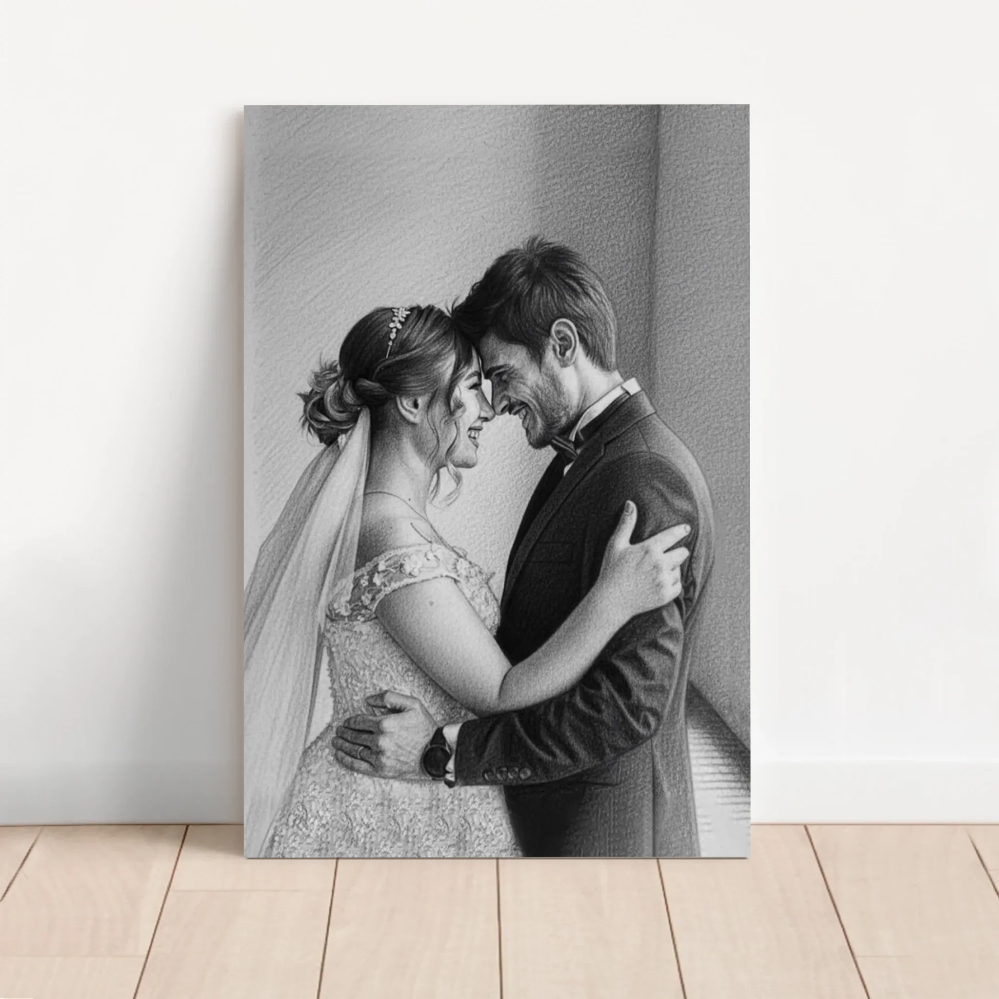 Toile personnalisée – Dessin au crayon à partir d’une photo