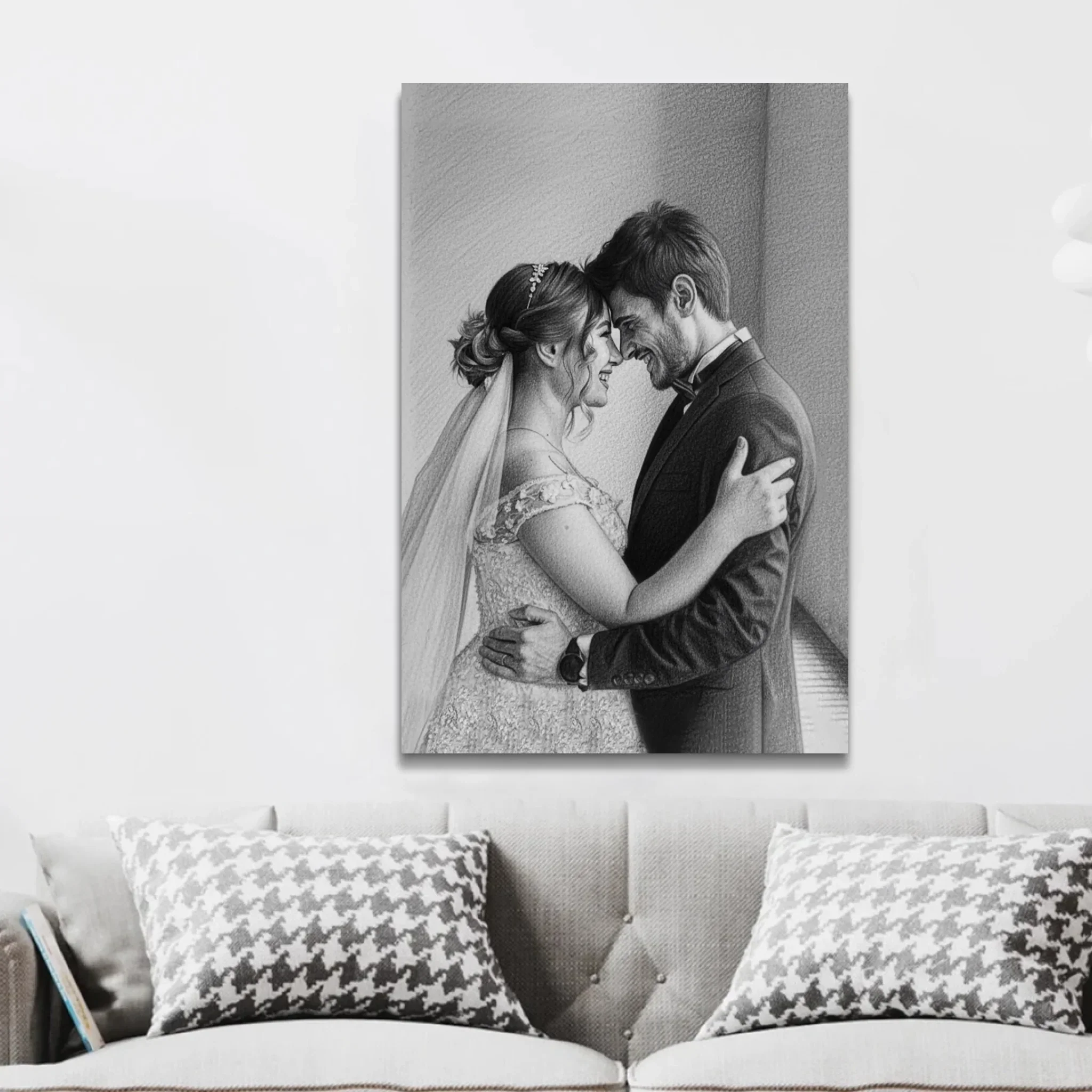 Toile personnalisée – Dessin au crayon à partir d’une photo - Image 2
