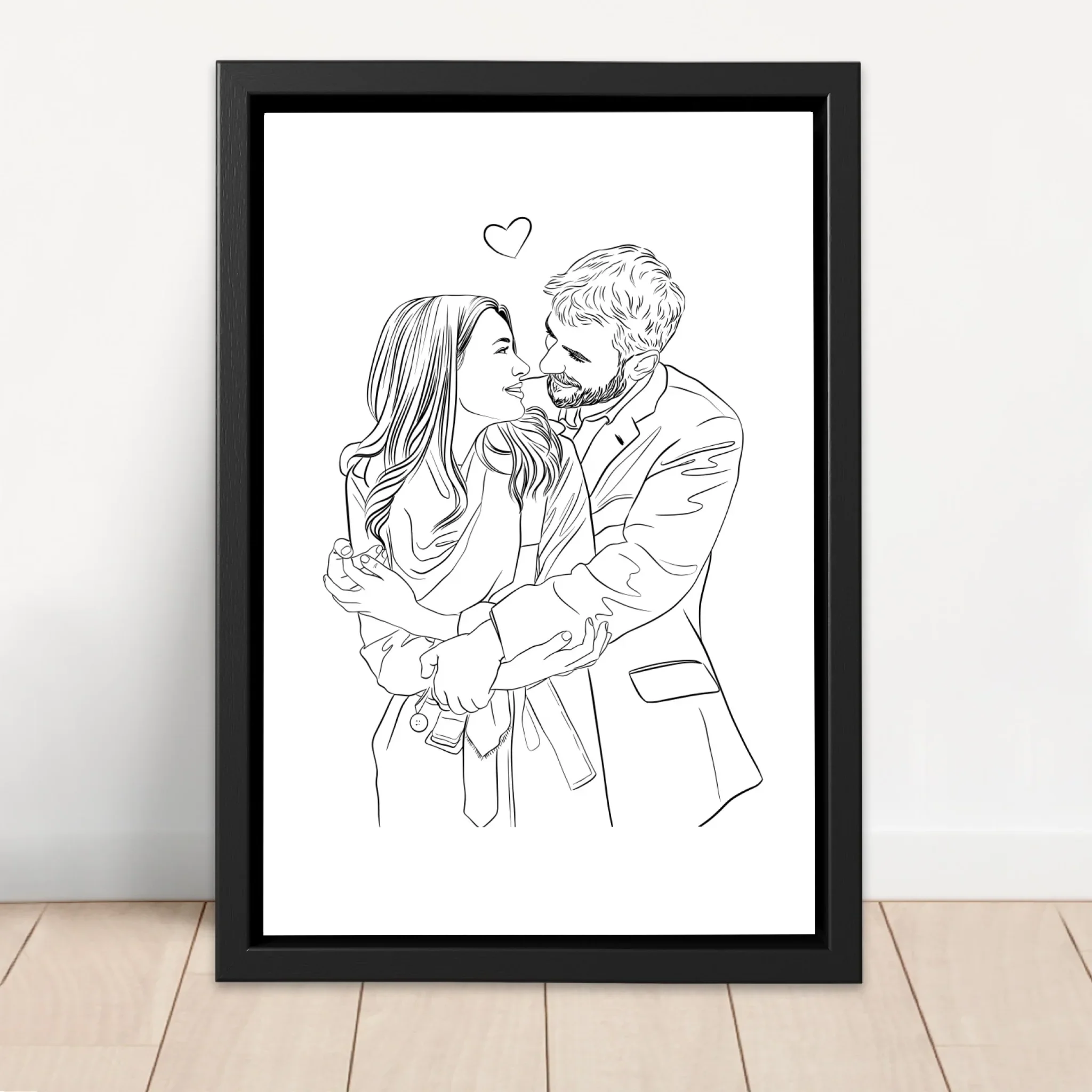 Toile personnalisée – Dessin line art de couple - Image 4