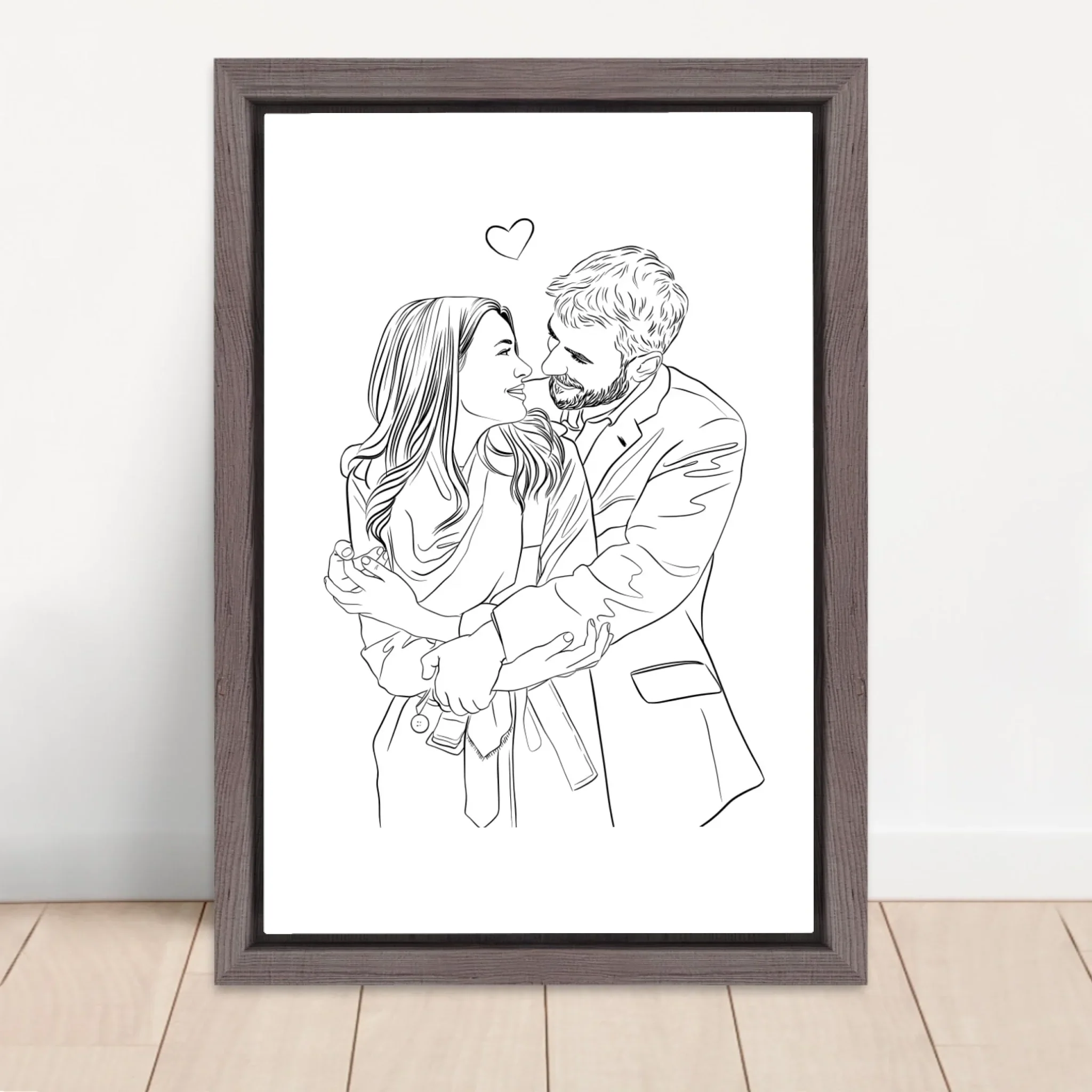 Toile personnalisée – Dessin line art de couple - Image 5