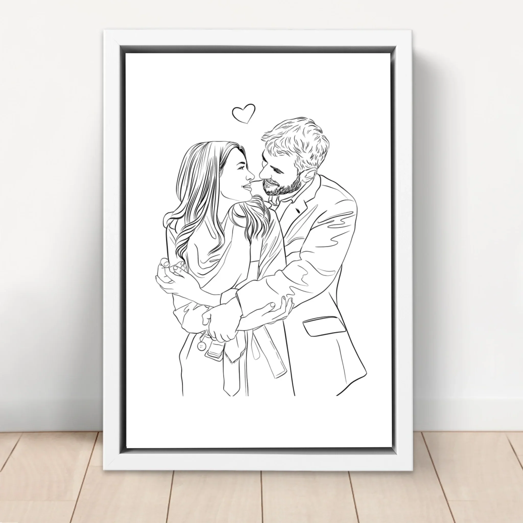Toile personnalisée – Dessin line art de couple - Image 6