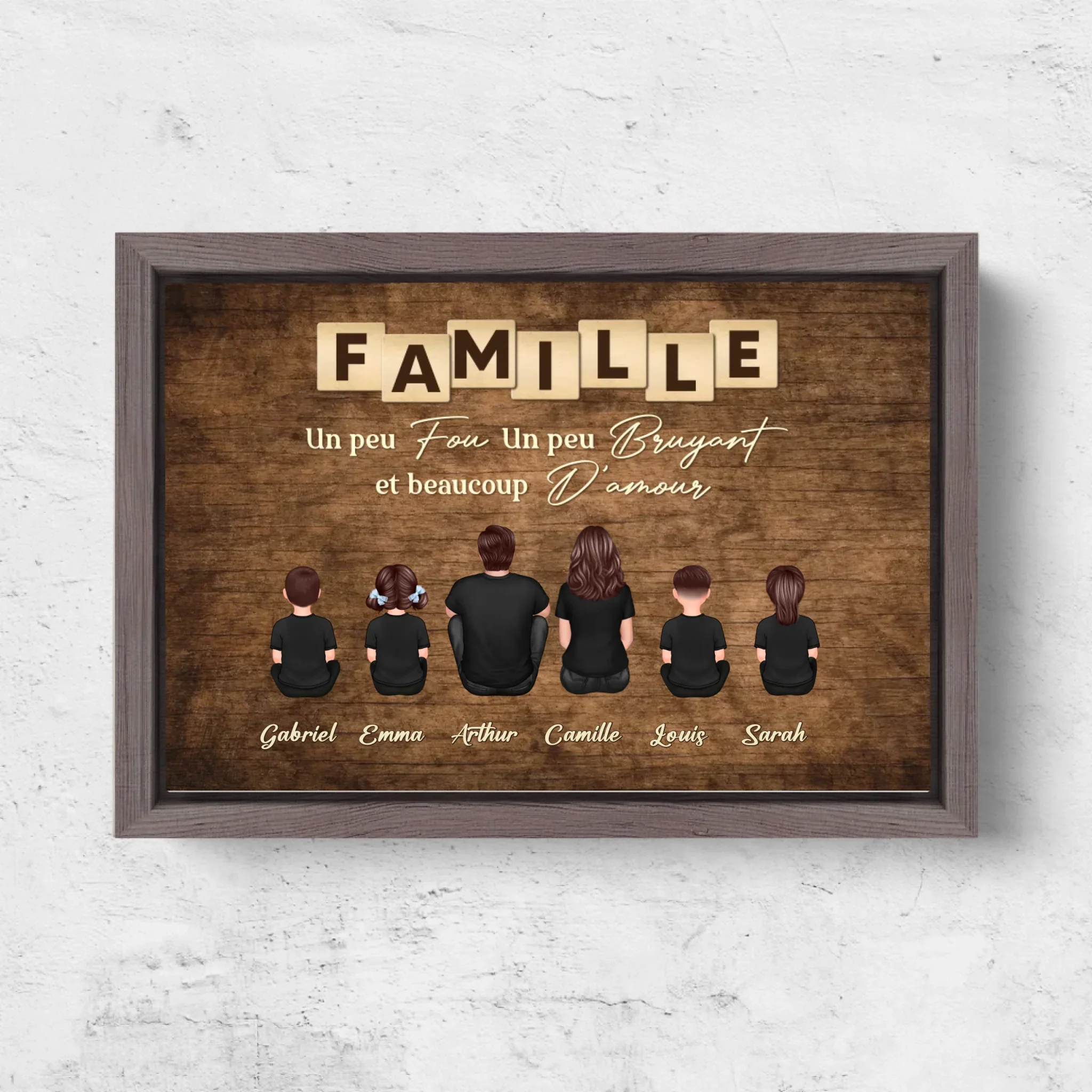 Toile personnalisée "Famille, folie, bruit et beaucoup d'amour" - Image 6