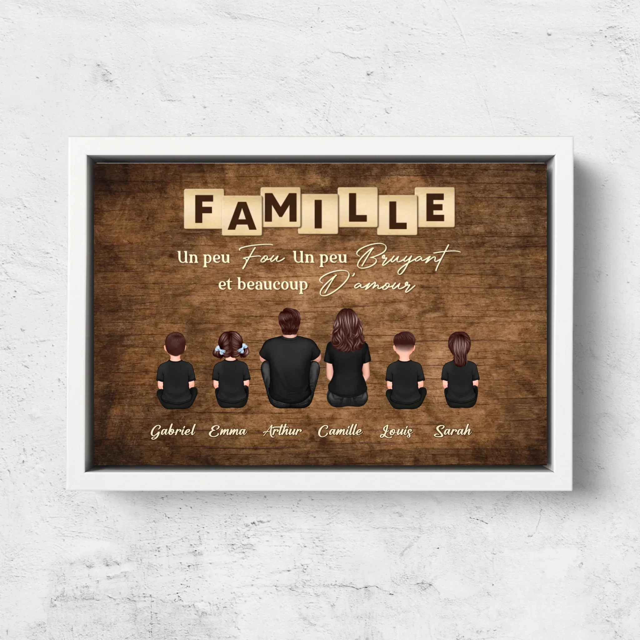 Toile personnalisée "Famille, folie, bruit et beaucoup d'amour" - Image 7