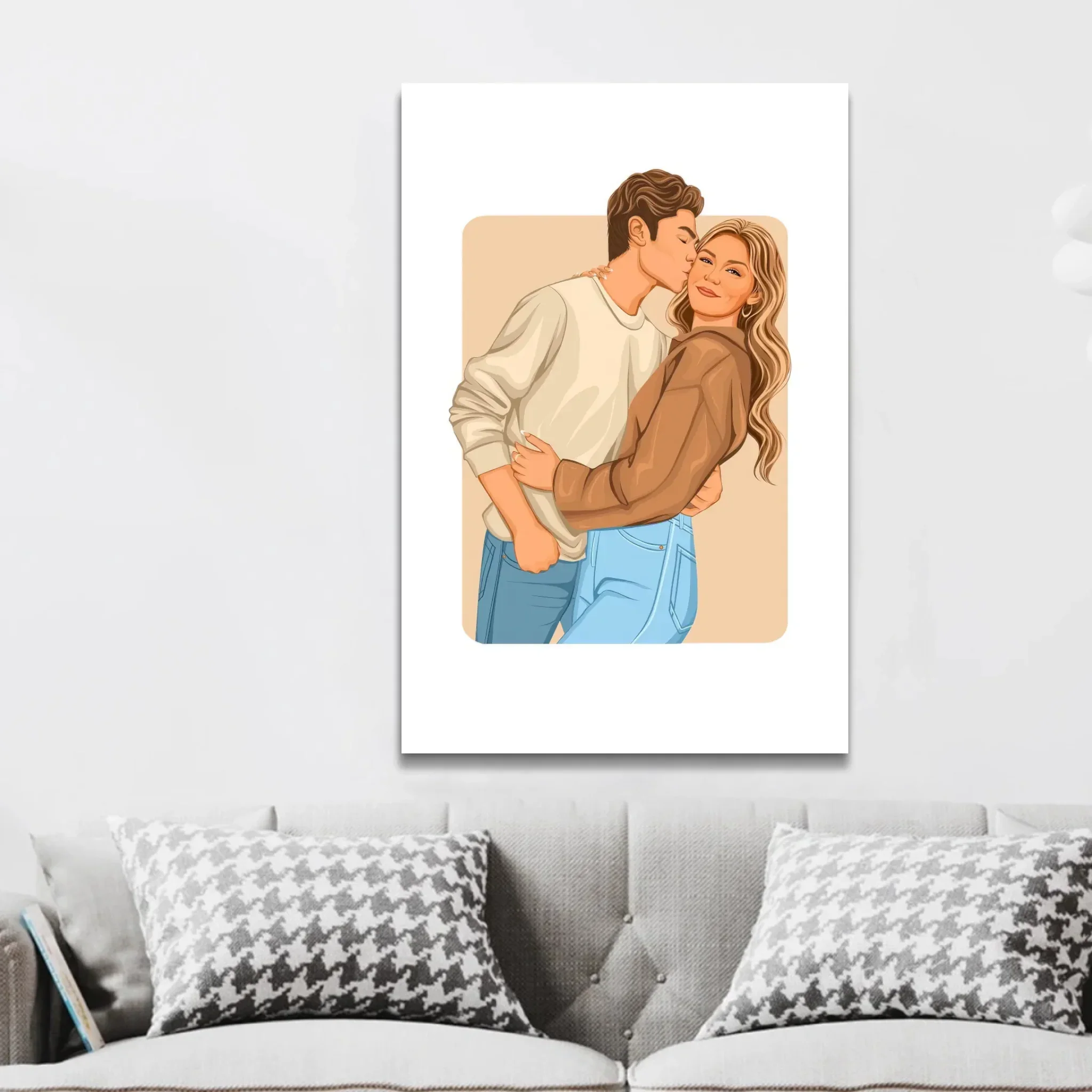 Toile personnalisée – Illustration romantique moderne - Image 2