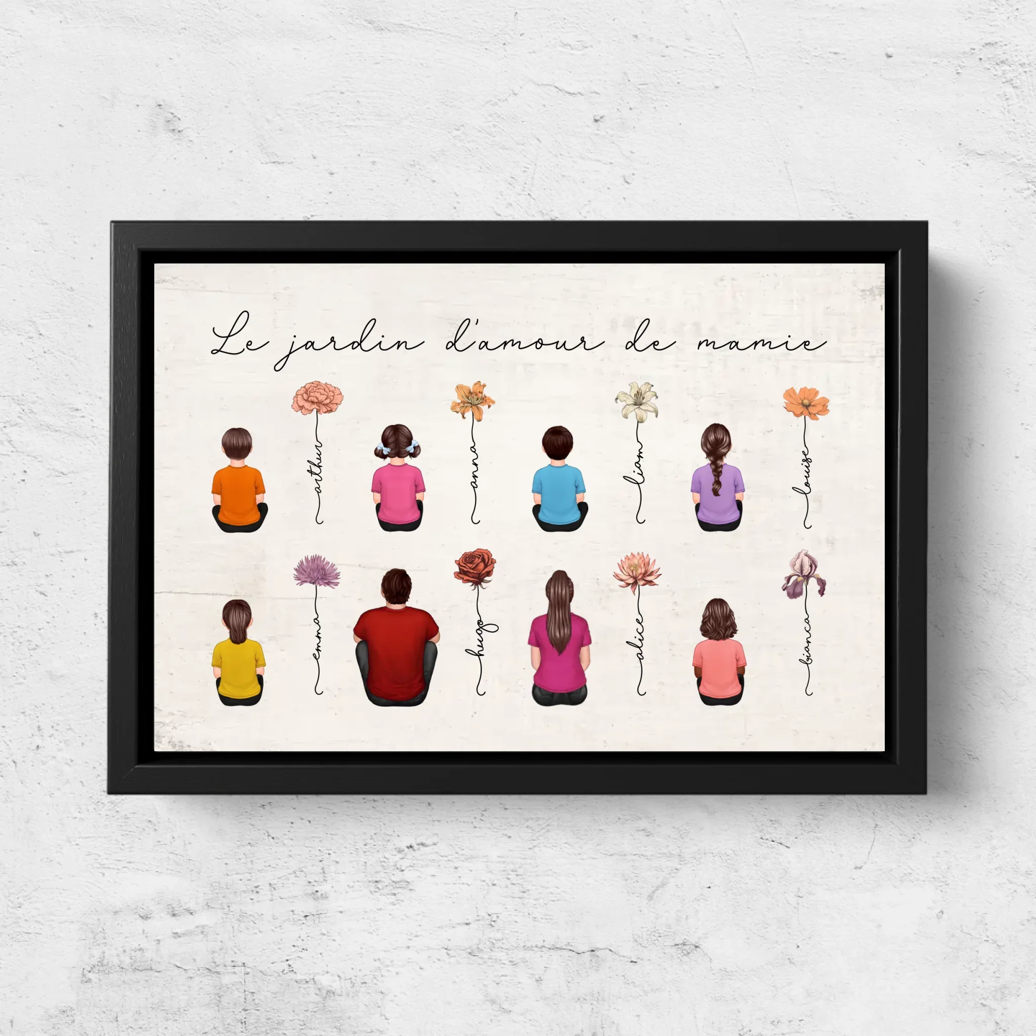 Toile personnalisée – Jardin vintage des fleurs de mois de naissance - Image 5