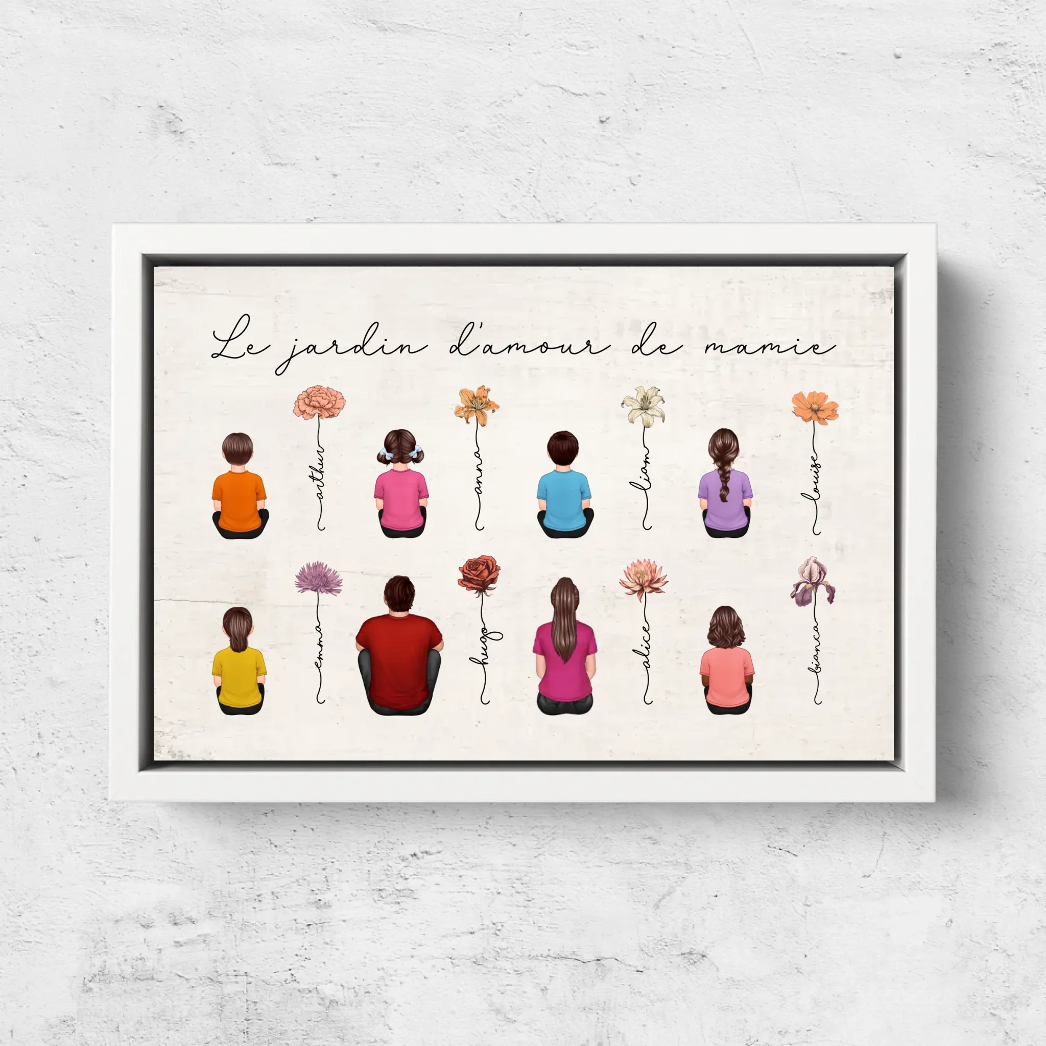 Toile personnalisée – Jardin vintage des fleurs de mois de naissance - Image 7