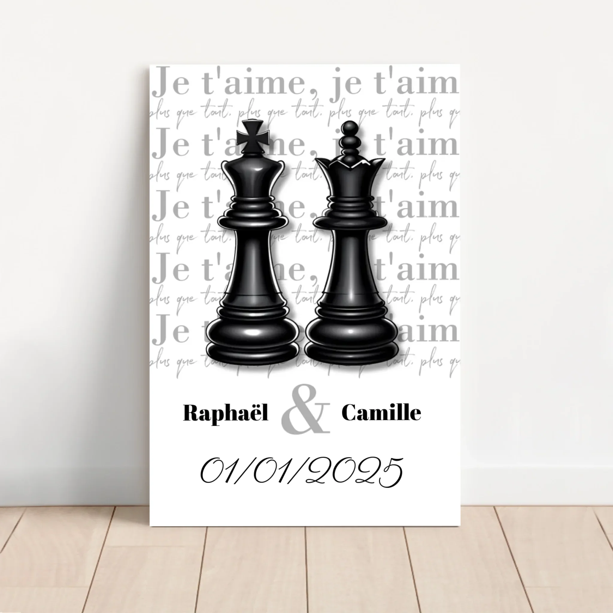 Toile personnalisée “La Dame et le Roi”