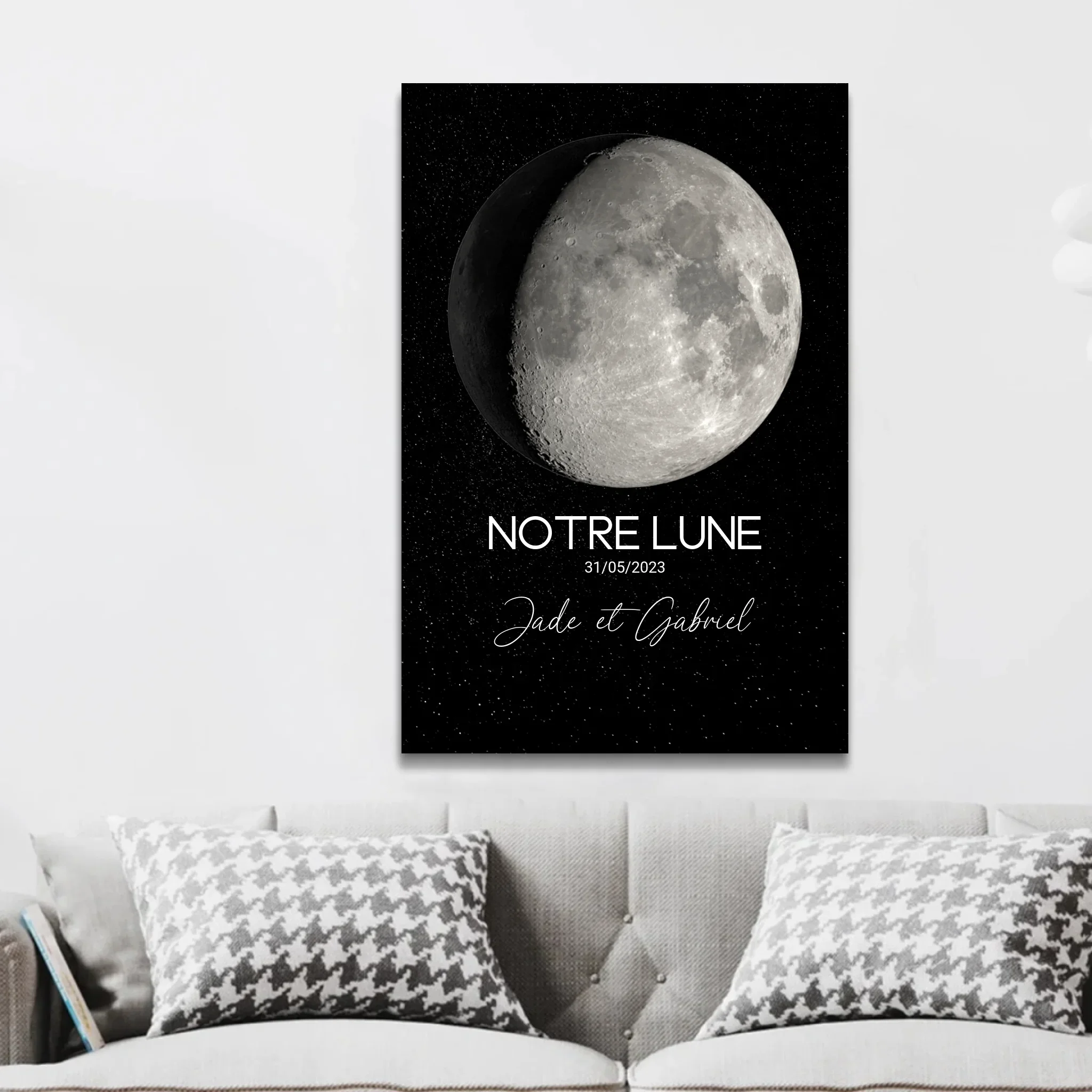Toile personnalisée "La phase de la lune pour une occasion spéciale" - Image 2