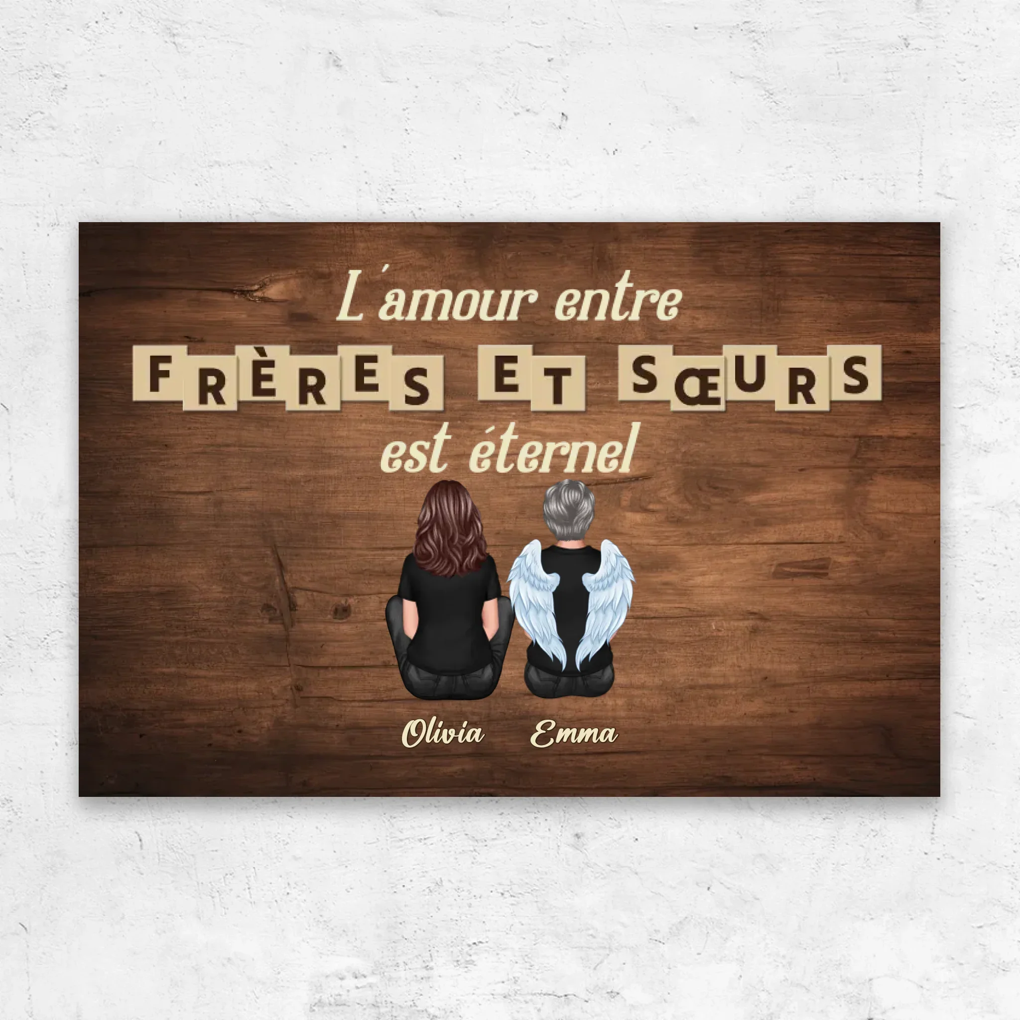 Toile personnalisée "L'amour entre frères et sœurs est éternel"