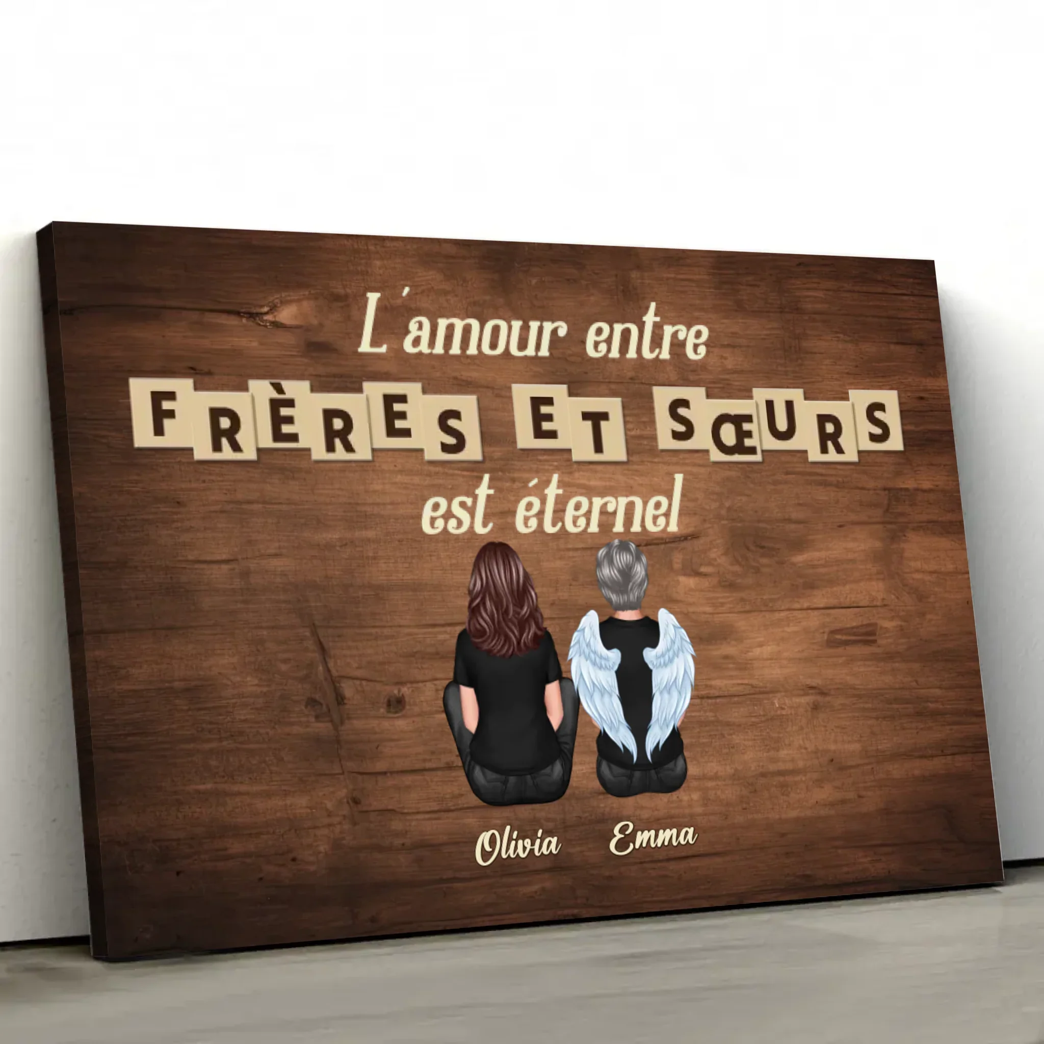 Toile personnalisée "L'amour entre frères et sœurs est éternel" - Image 2